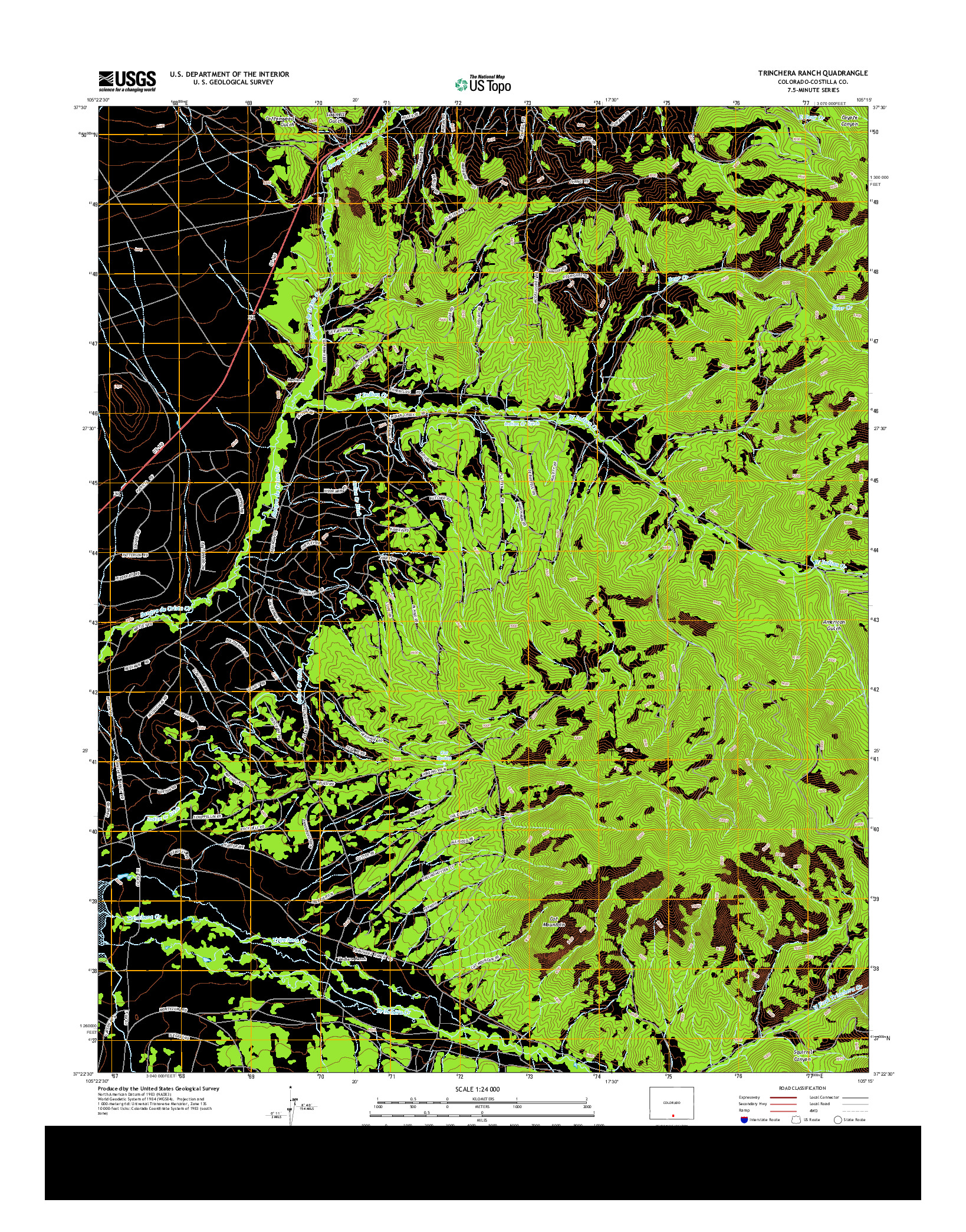 USGS US TOPO 7.5-MINUTE MAP FOR TRINCHERA RANCH, CO 2013
