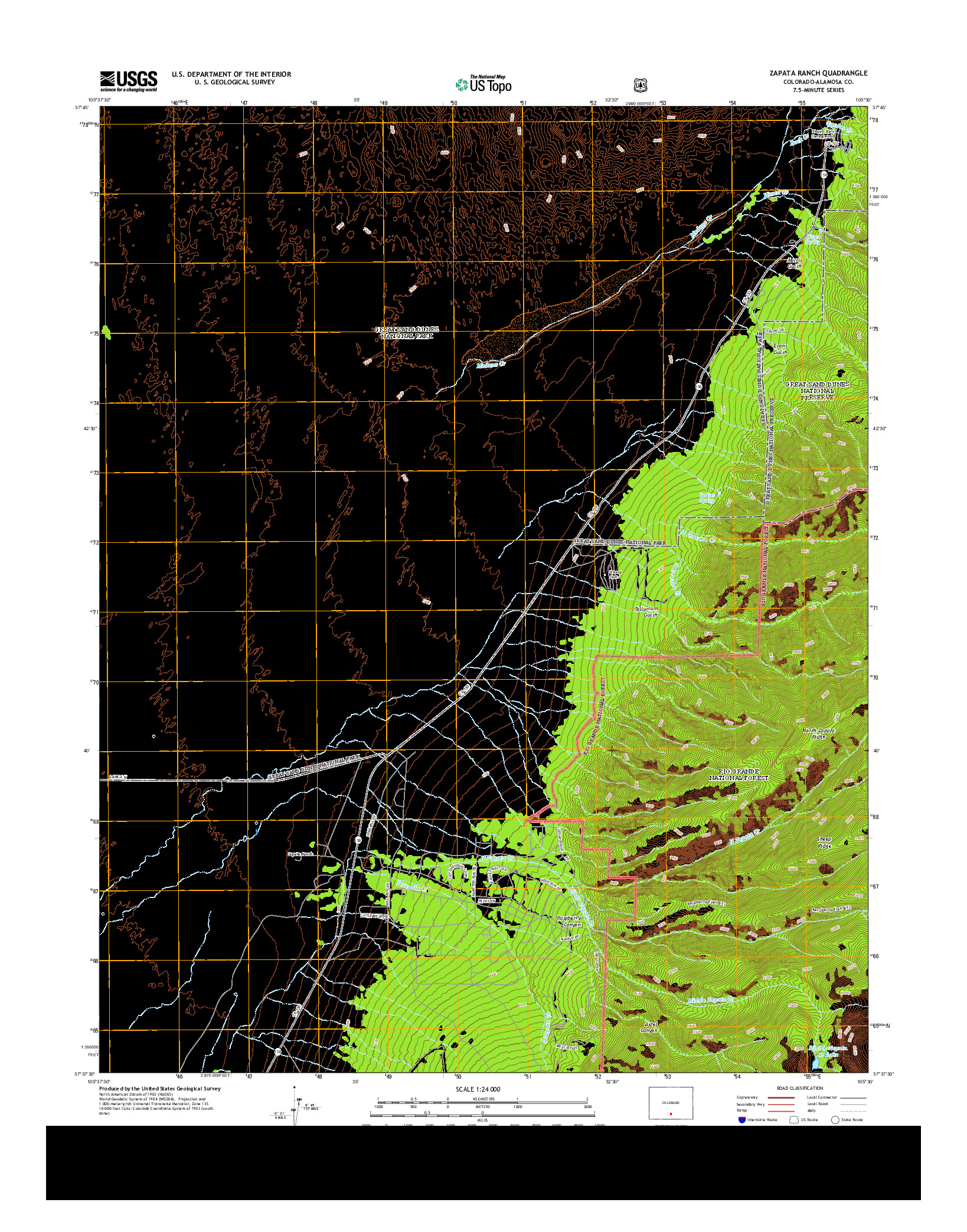 USGS US TOPO 7.5-MINUTE MAP FOR ZAPATA RANCH, CO 2013