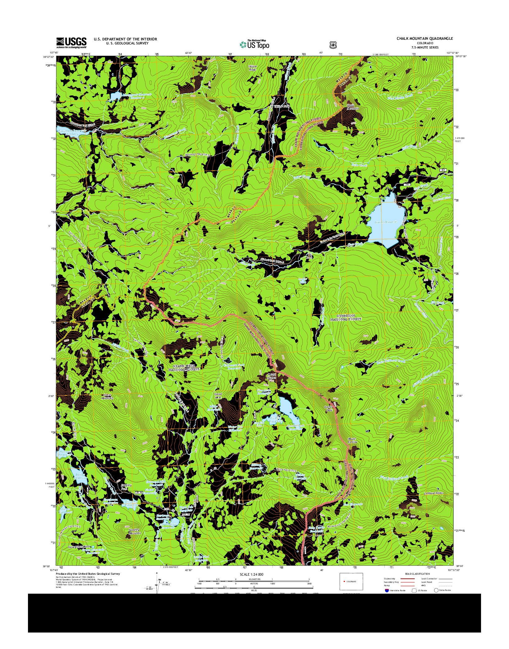 USGS US TOPO 7.5-MINUTE MAP FOR CHALK MOUNTAIN, CO 2013