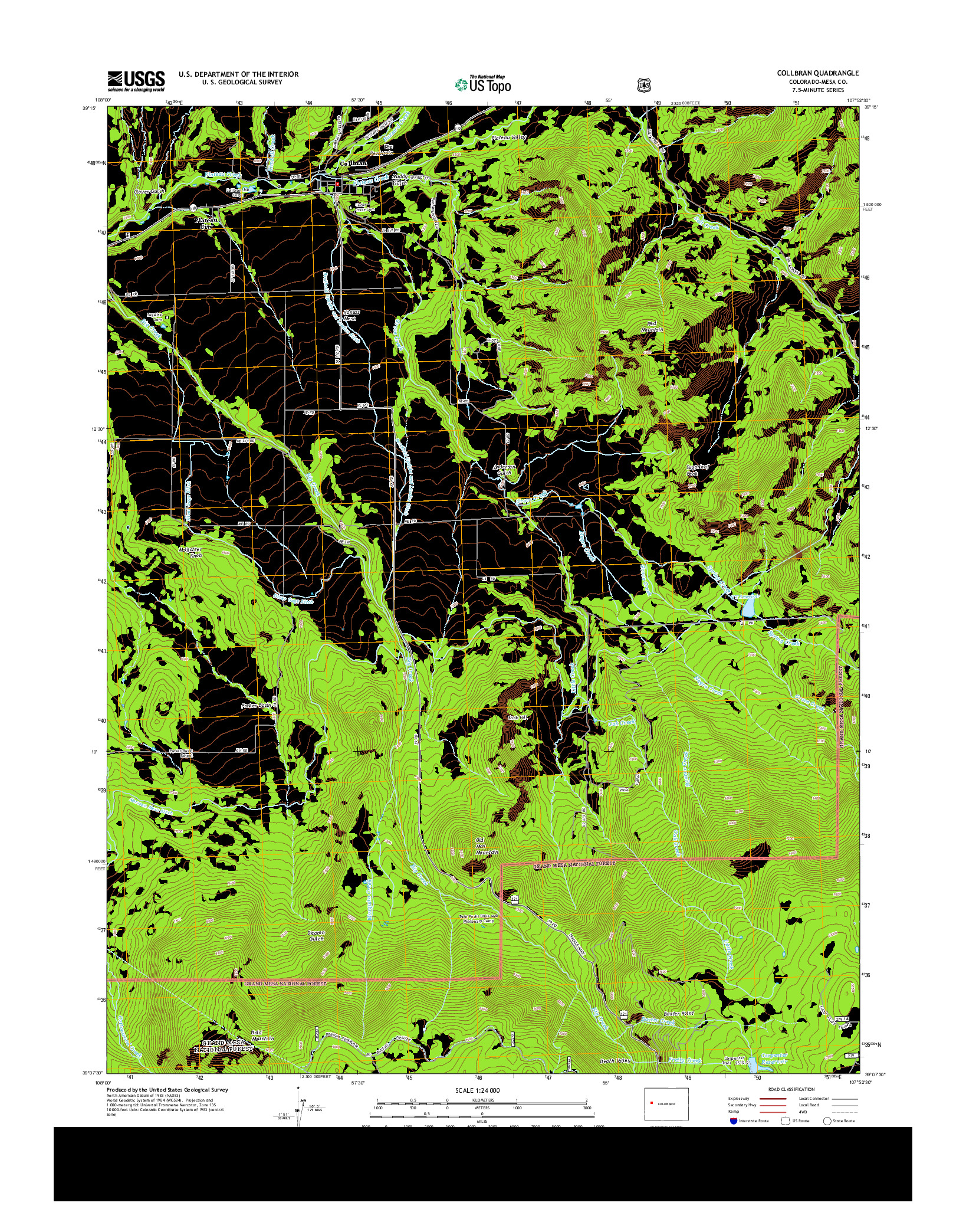 USGS US TOPO 7.5-MINUTE MAP FOR COLLBRAN, CO 2013