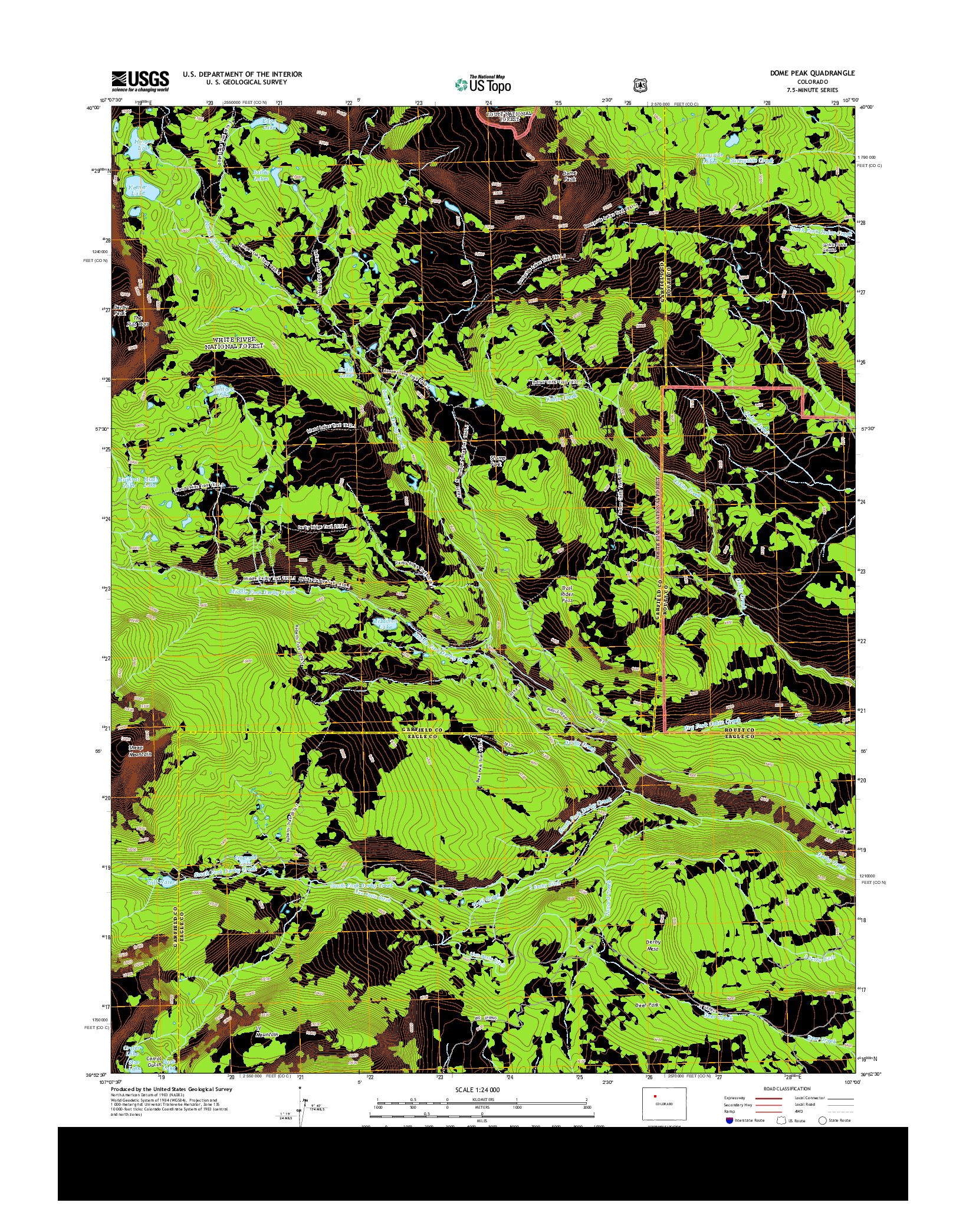 USGS US TOPO 7.5-MINUTE MAP FOR DOME PEAK, CO 2013