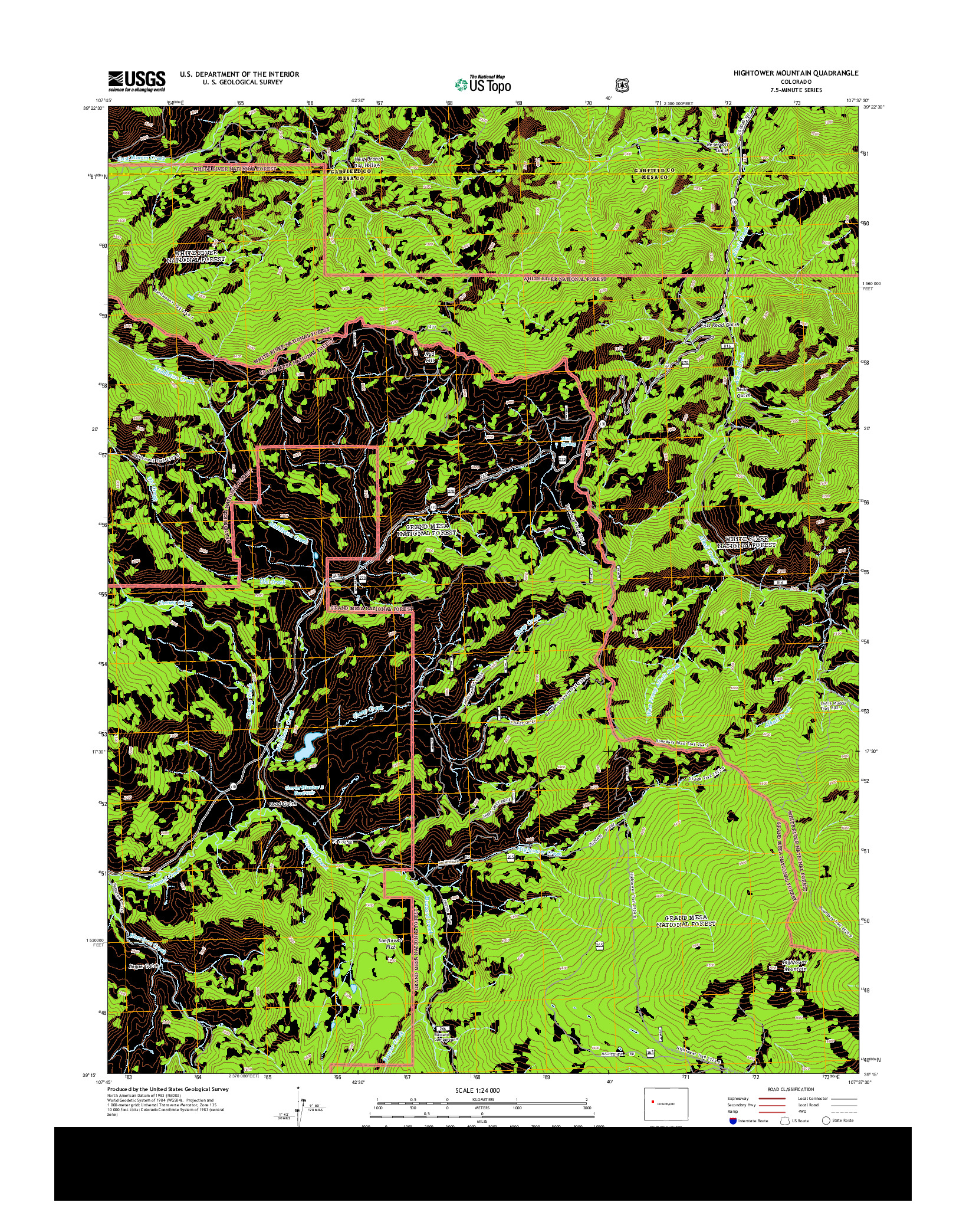 USGS US TOPO 7.5-MINUTE MAP FOR HIGHTOWER MOUNTAIN, CO 2013