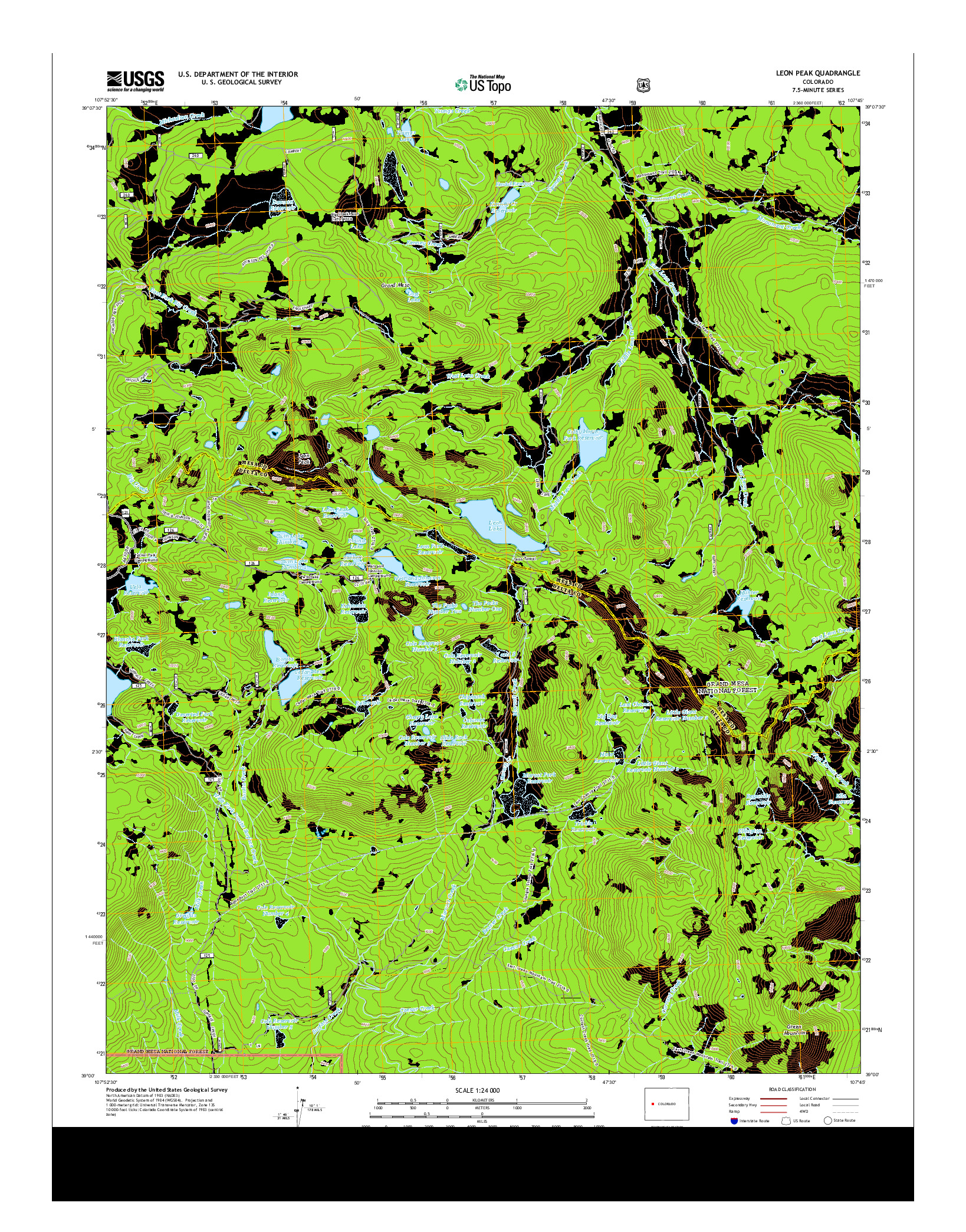 USGS US TOPO 7.5-MINUTE MAP FOR LEON PEAK, CO 2013