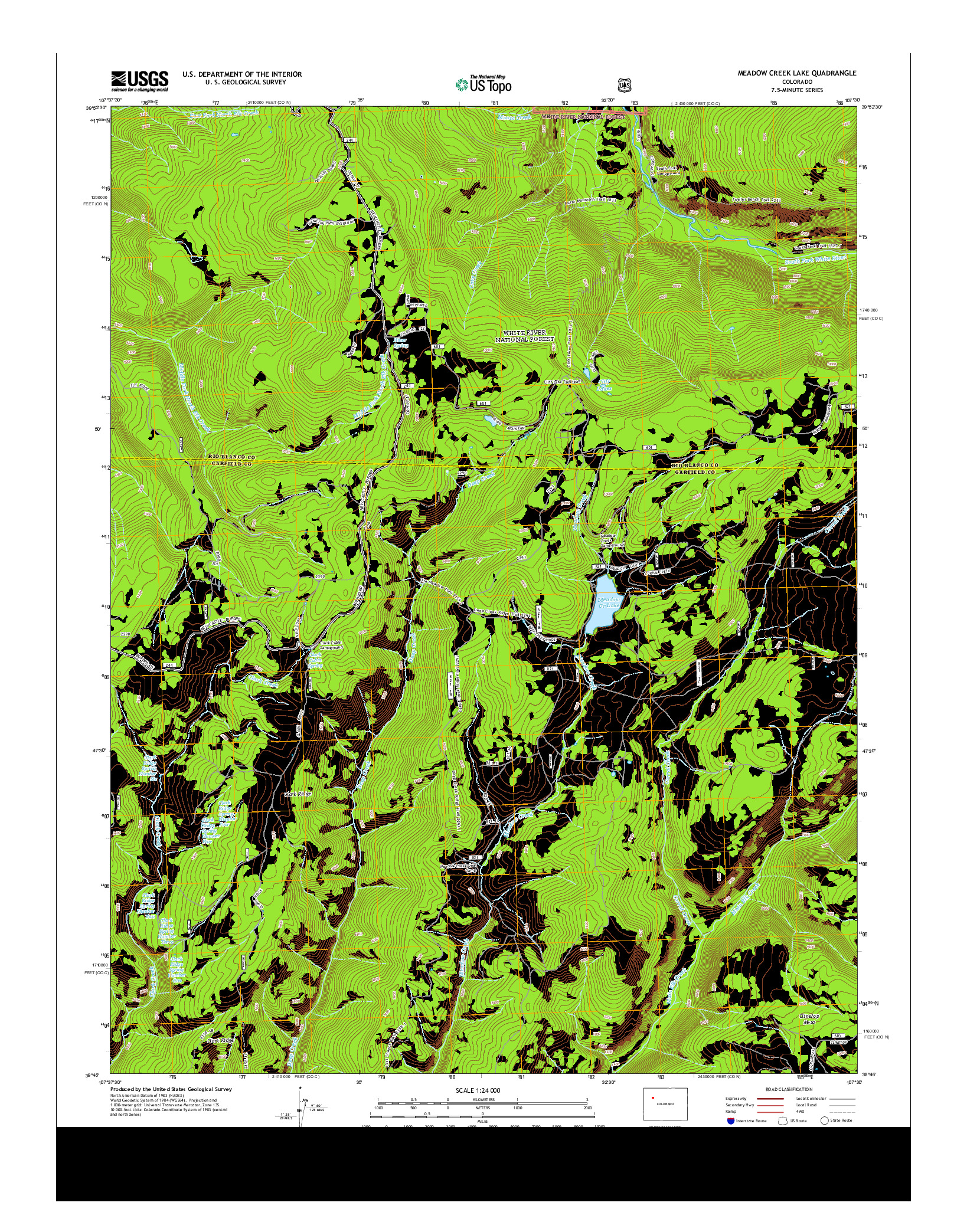 USGS US TOPO 7.5-MINUTE MAP FOR MEADOW CREEK LAKE, CO 2013