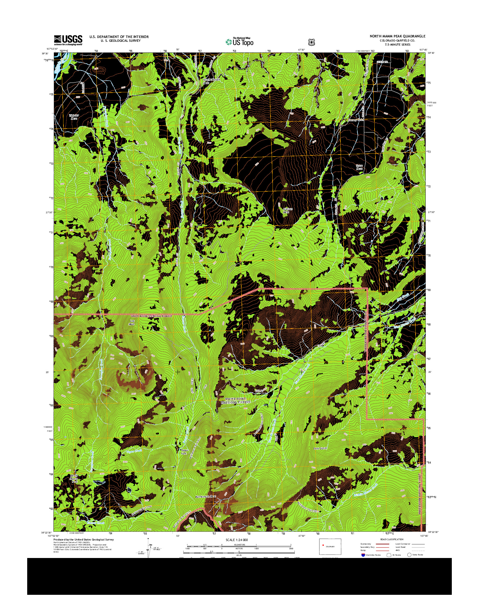 USGS US TOPO 7.5-MINUTE MAP FOR NORTH MAMM PEAK, CO 2013