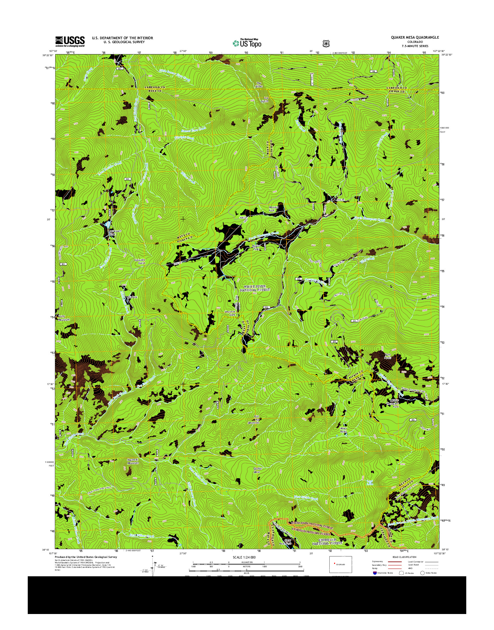 USGS US TOPO 7.5-MINUTE MAP FOR QUAKER MESA, CO 2013