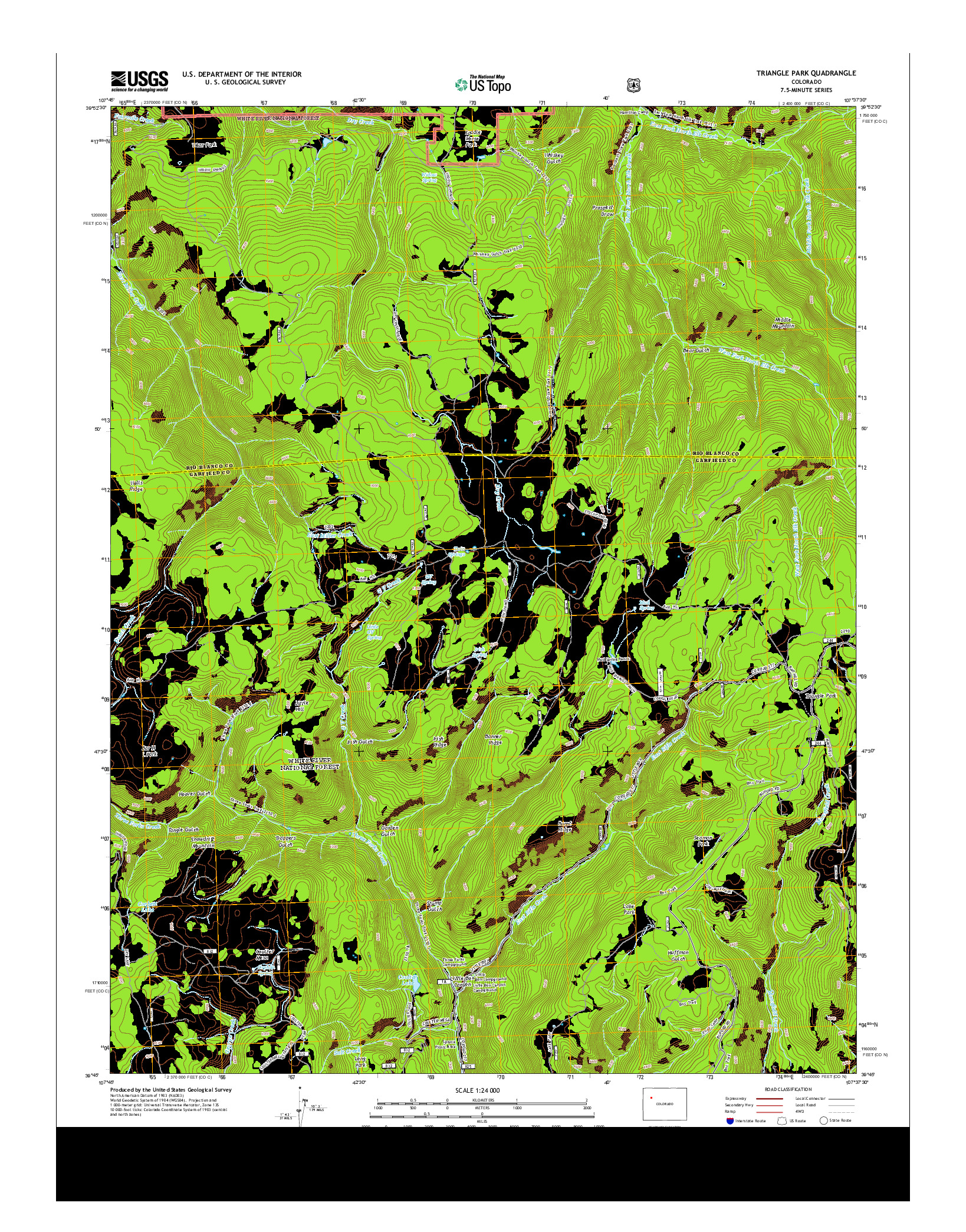 USGS US TOPO 7.5-MINUTE MAP FOR TRIANGLE PARK, CO 2013