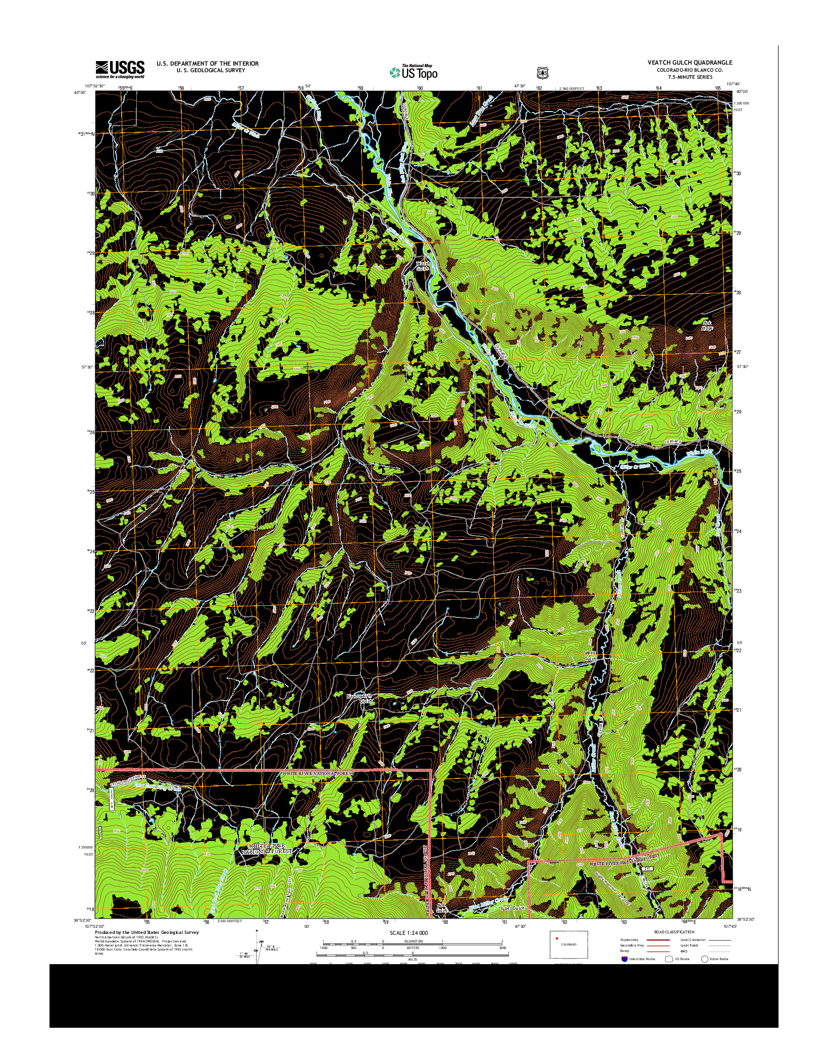 USGS US TOPO 7.5-MINUTE MAP FOR VEATCH GULCH, CO 2013