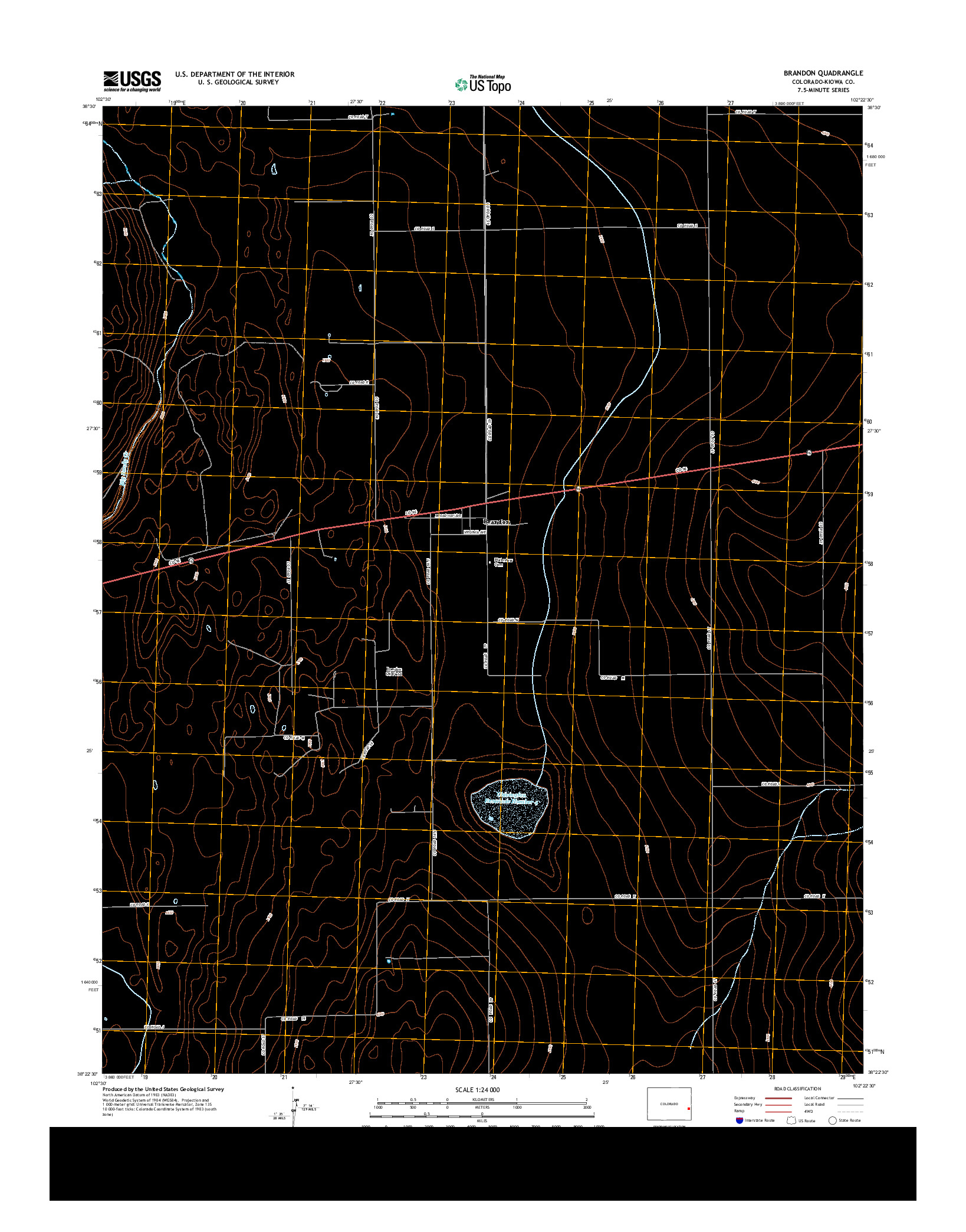 USGS US TOPO 7.5-MINUTE MAP FOR BRANDON, CO 2013