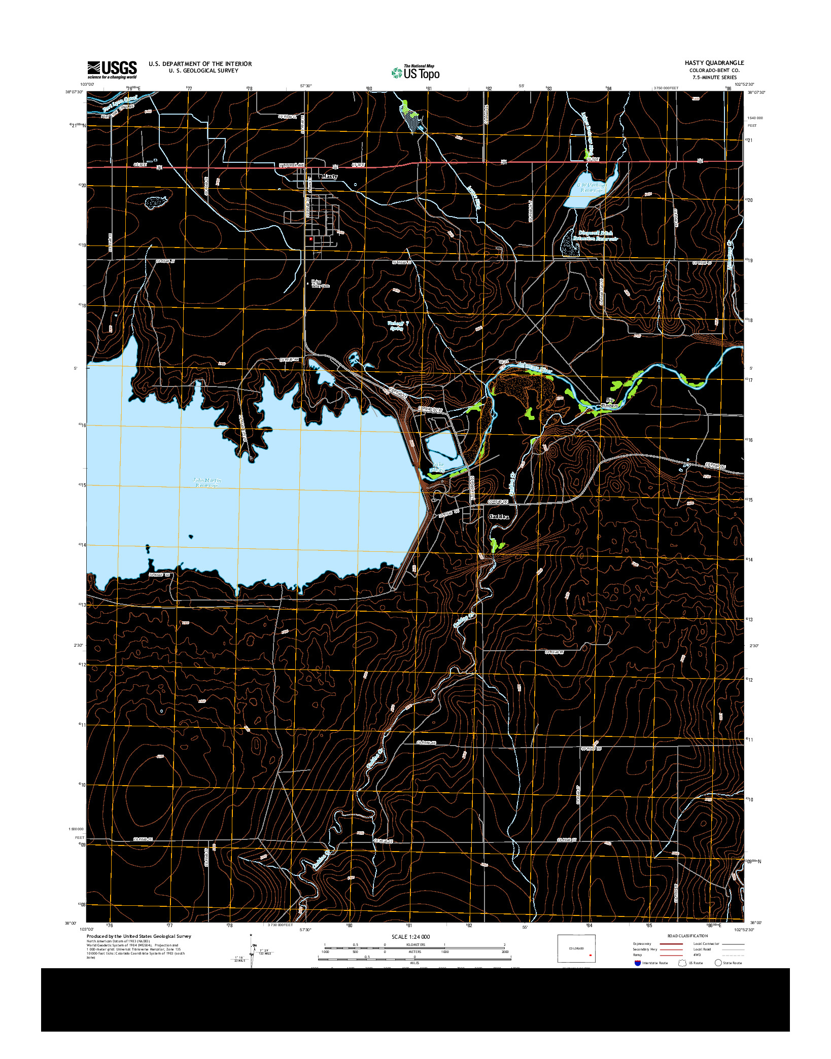 USGS US TOPO 7.5-MINUTE MAP FOR HASTY, CO 2013