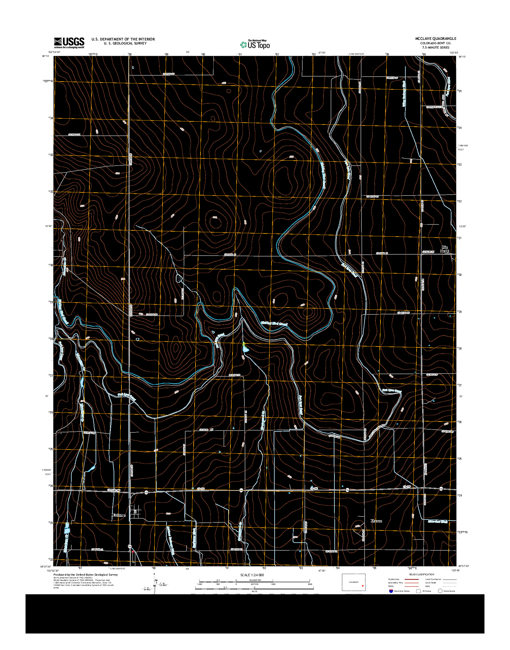 USGS US TOPO 7.5-MINUTE MAP FOR MCCLAVE, CO 2013