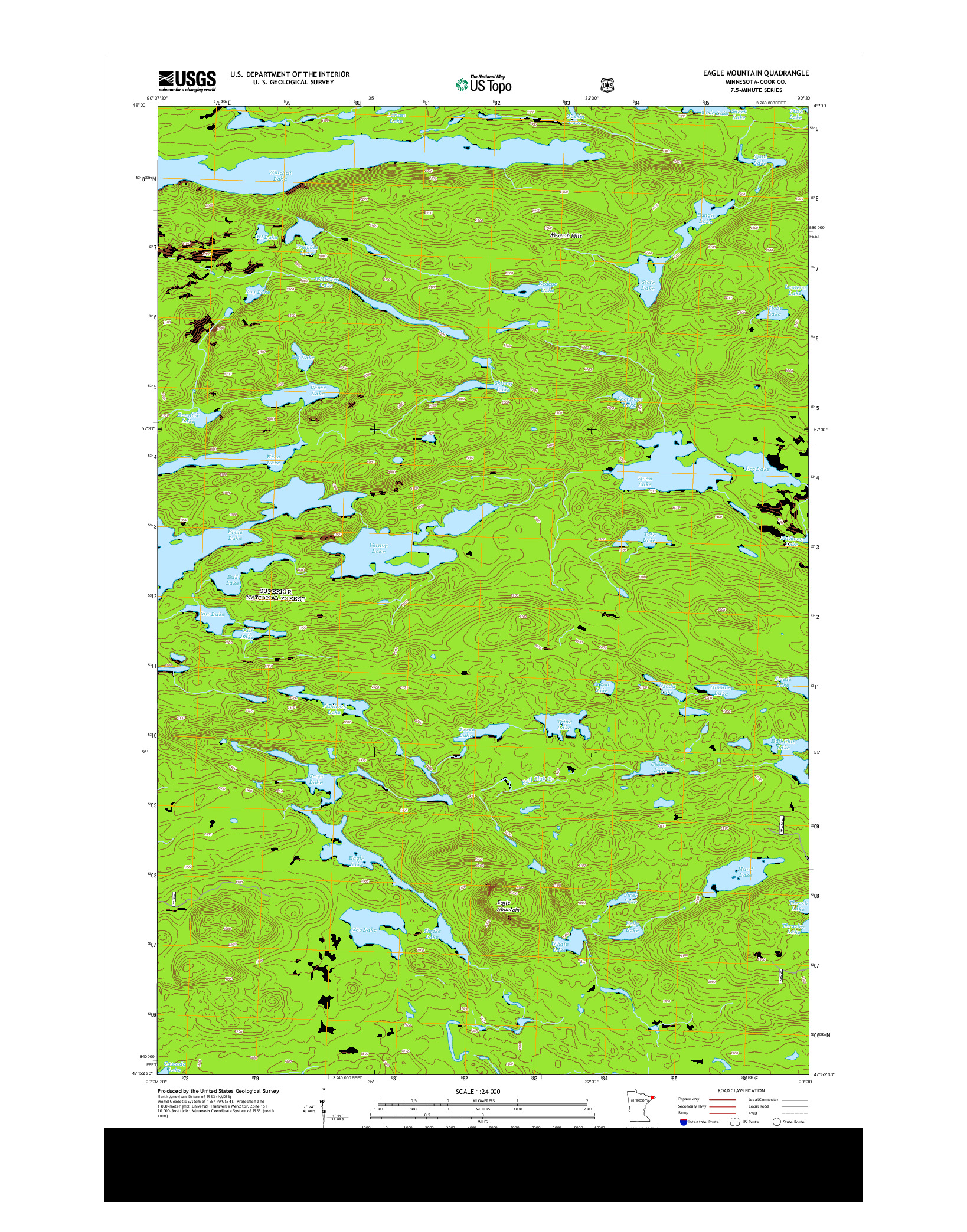 USGS US TOPO 7.5-MINUTE MAP FOR EAGLE MOUNTAIN, MN 2013