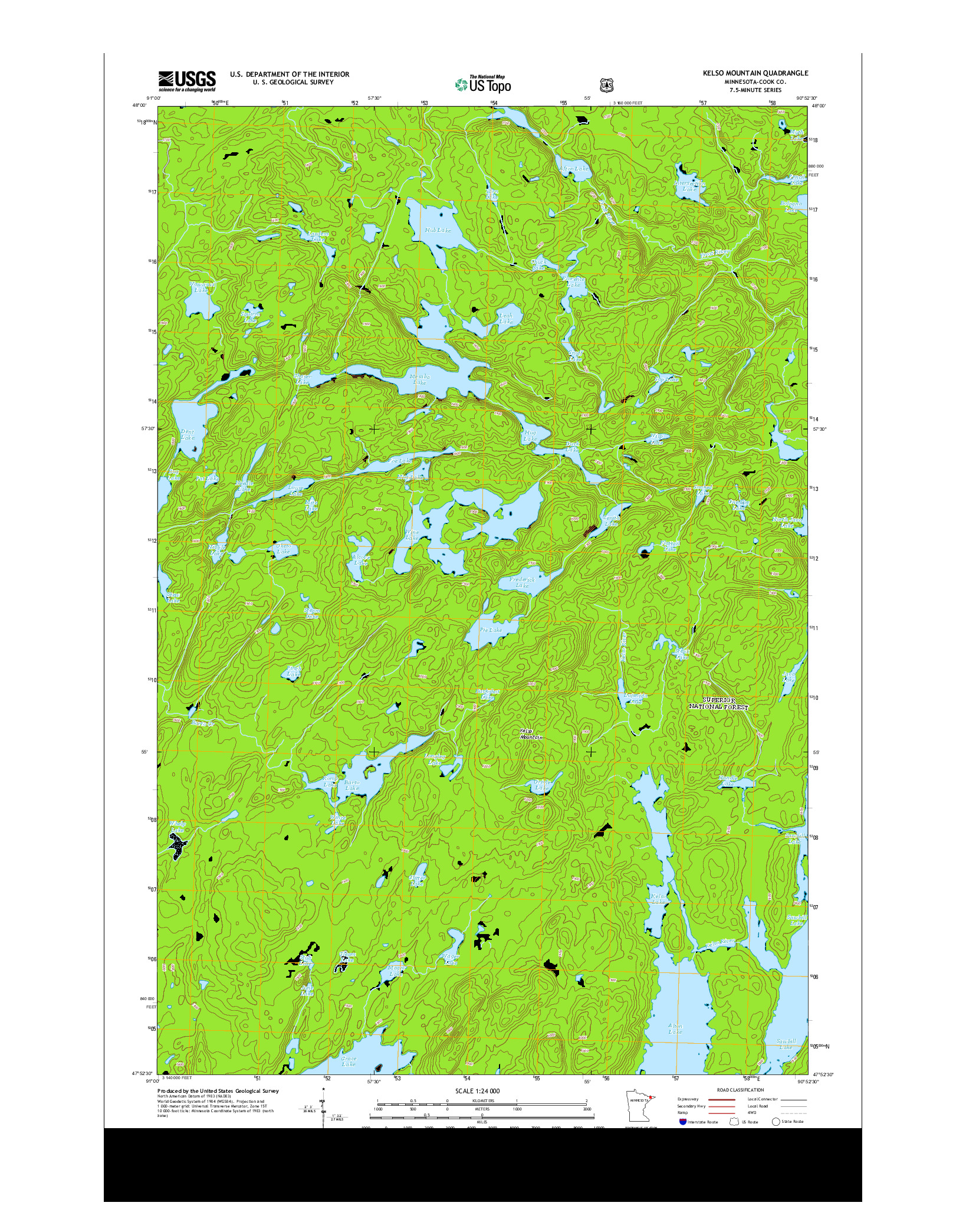 USGS US TOPO 7.5-MINUTE MAP FOR KELSO MOUNTAIN, MN 2013