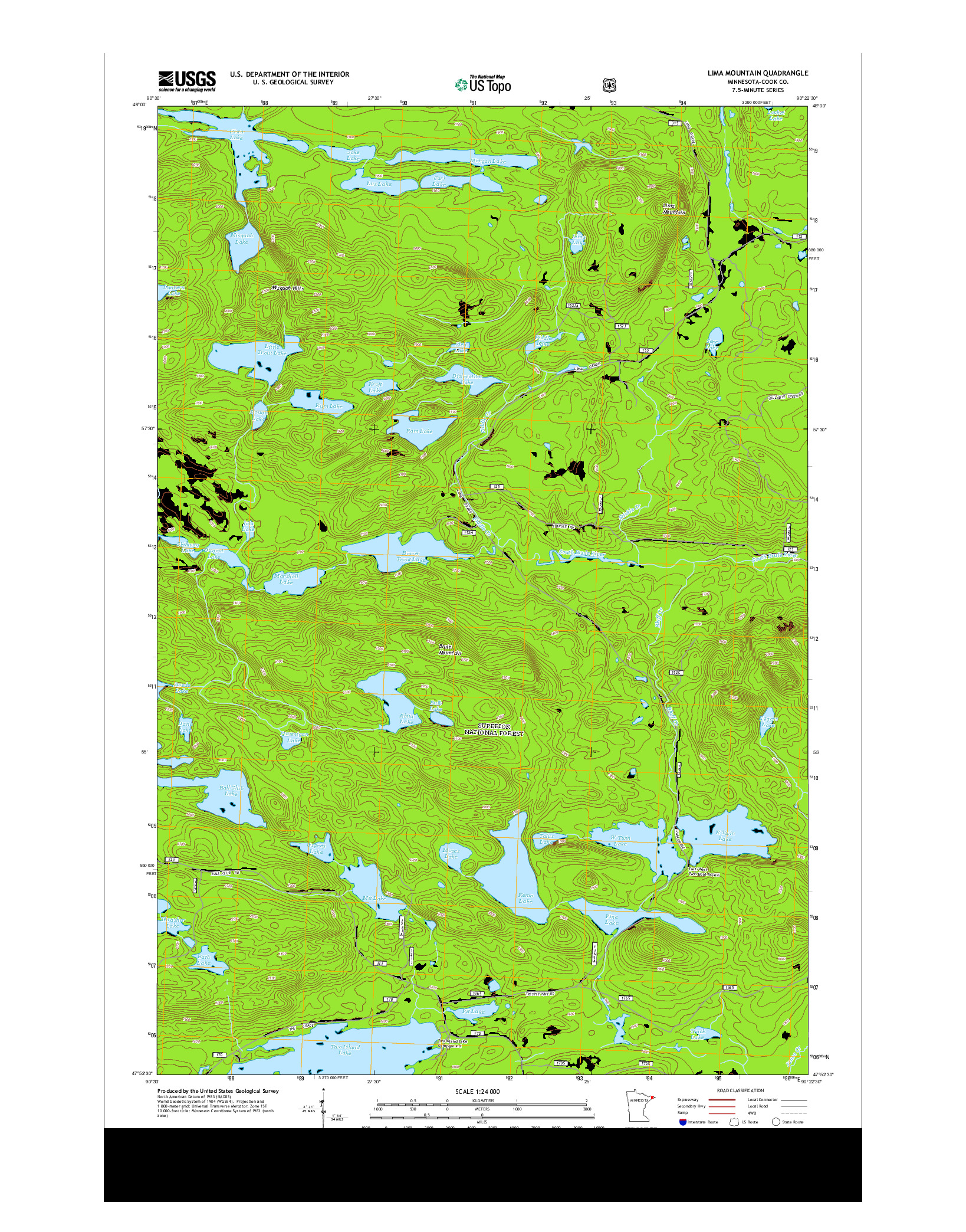 USGS US TOPO 7.5-MINUTE MAP FOR LIMA MOUNTAIN, MN 2013