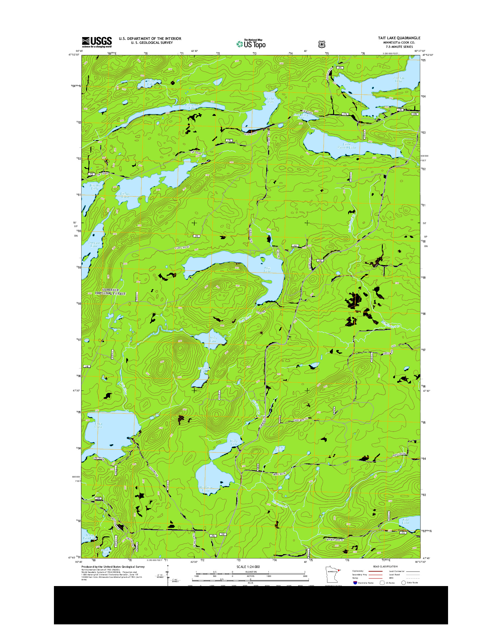 USGS US TOPO 7.5-MINUTE MAP FOR TAIT LAKE, MN 2013