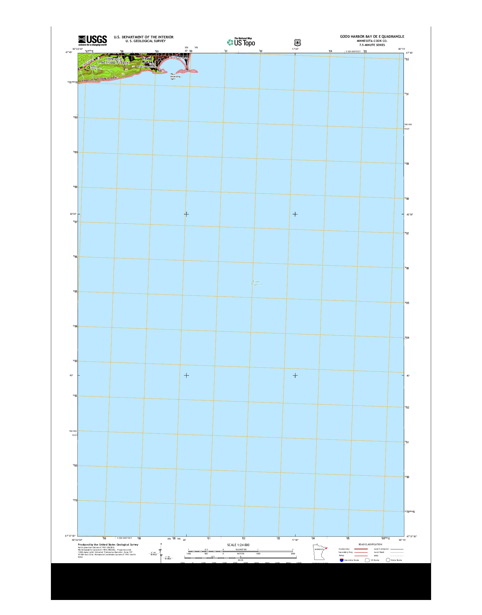 USGS US TOPO 7.5-MINUTE MAP FOR GOOD HARBOR BAY OE E, MN 2013