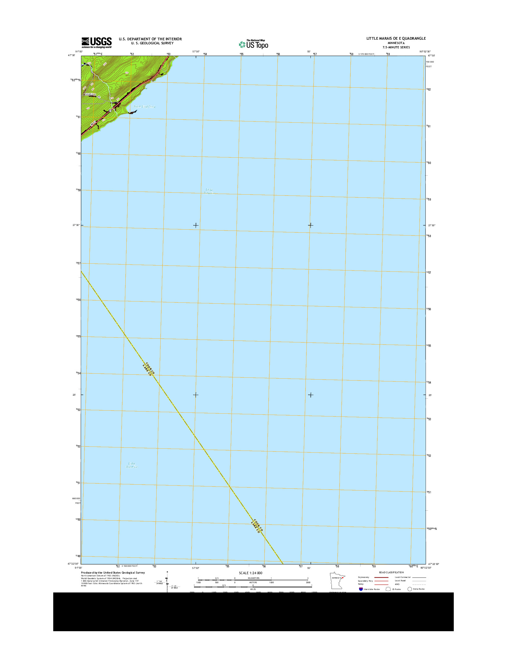 USGS US TOPO 7.5-MINUTE MAP FOR LITTLE MARAIS OE E, MN 2013