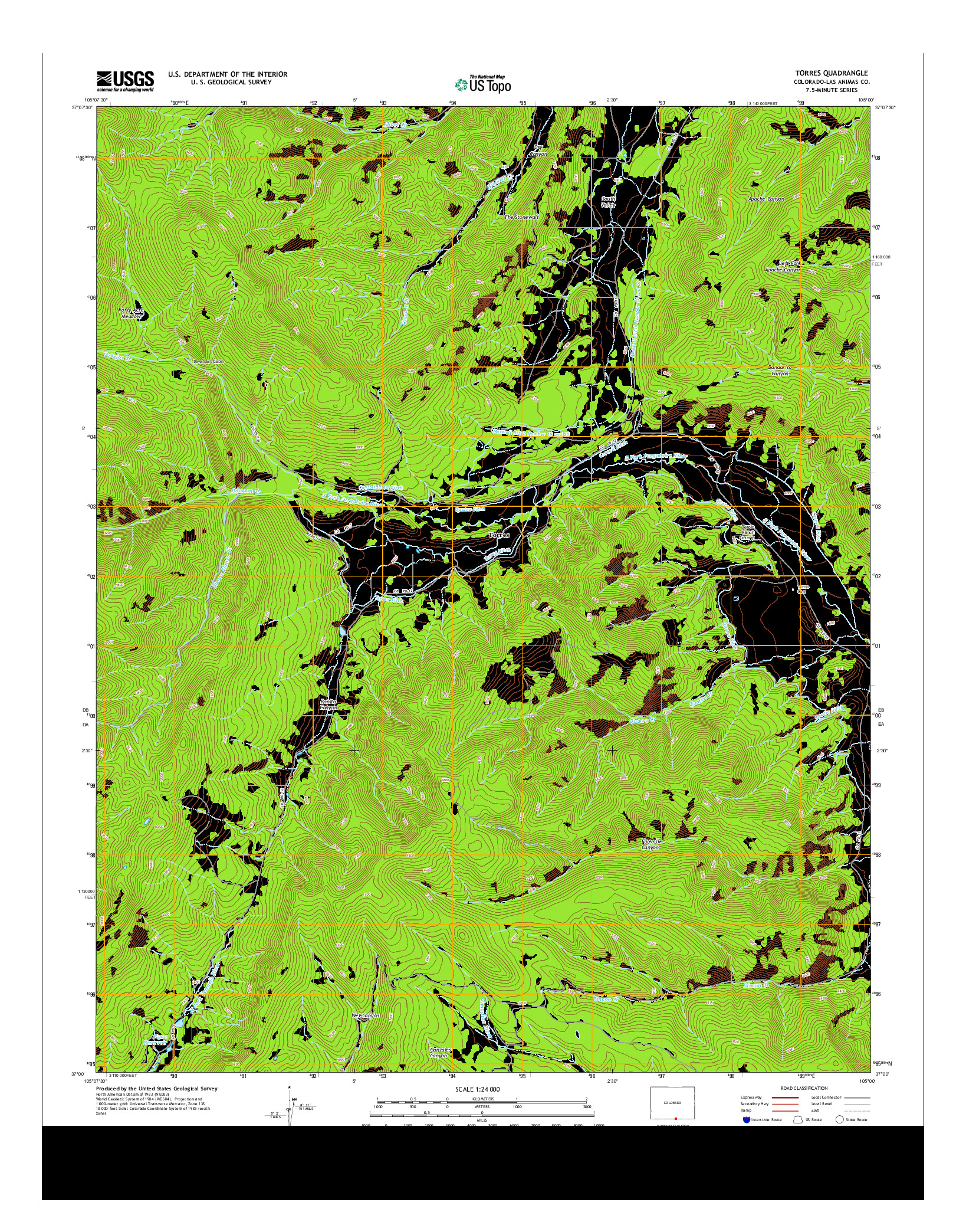 USGS US TOPO 7.5-MINUTE MAP FOR TORRES, CO 2013