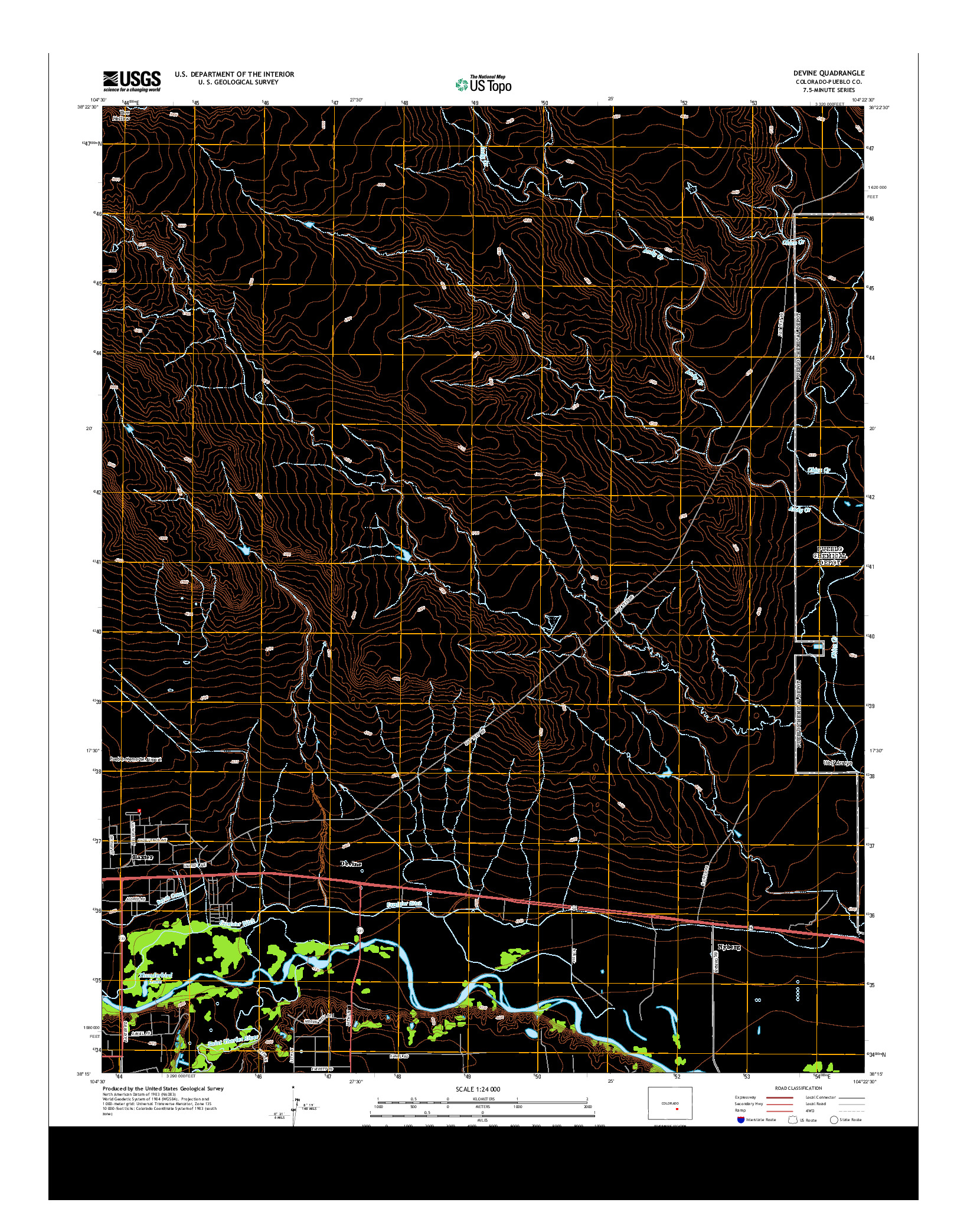 USGS US TOPO 7.5-MINUTE MAP FOR DEVINE, CO 2013