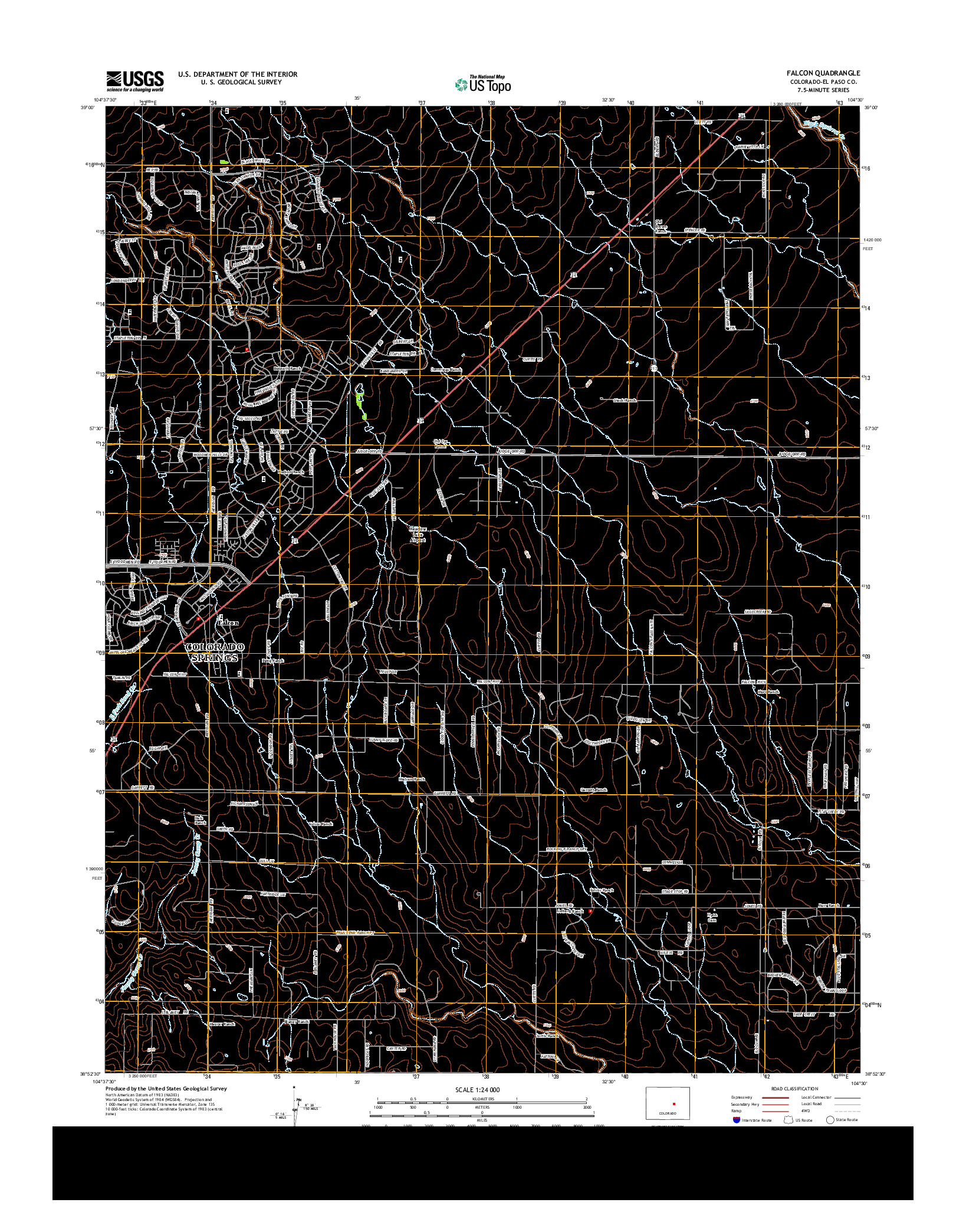 USGS US TOPO 7.5-MINUTE MAP FOR FALCON, CO 2013