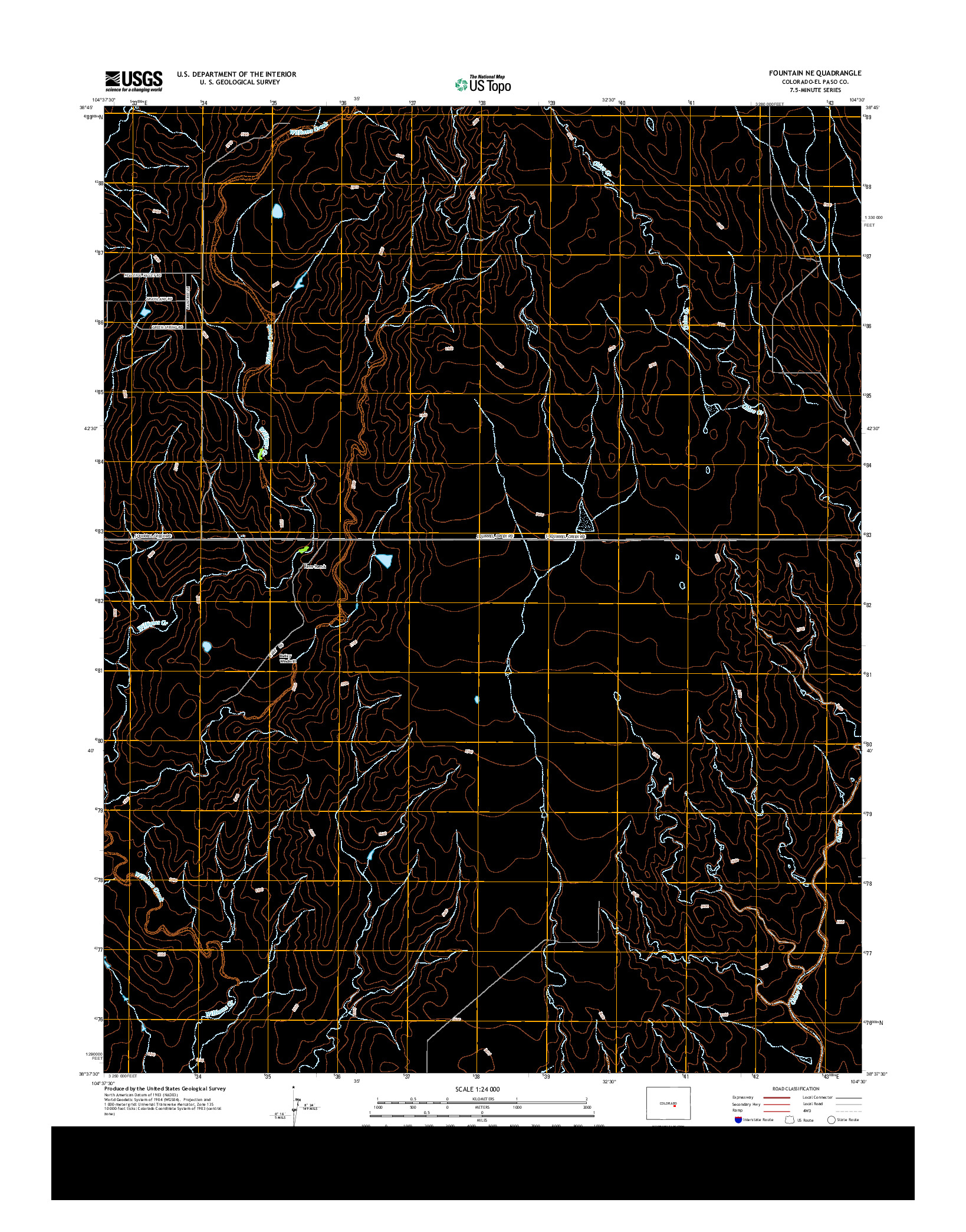 USGS US TOPO 7.5-MINUTE MAP FOR FOUNTAIN NE, CO 2013