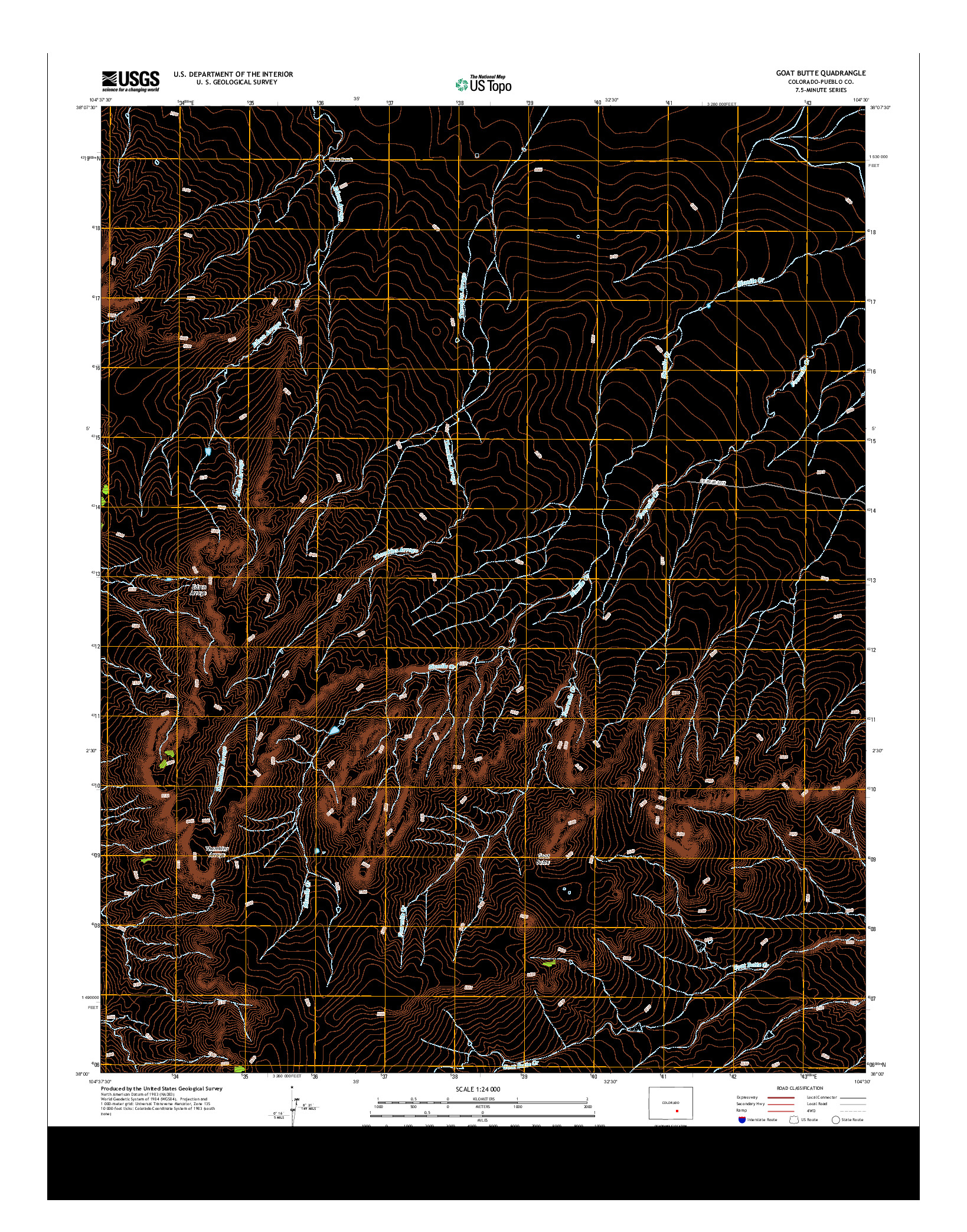 USGS US TOPO 7.5-MINUTE MAP FOR GOAT BUTTE, CO 2013