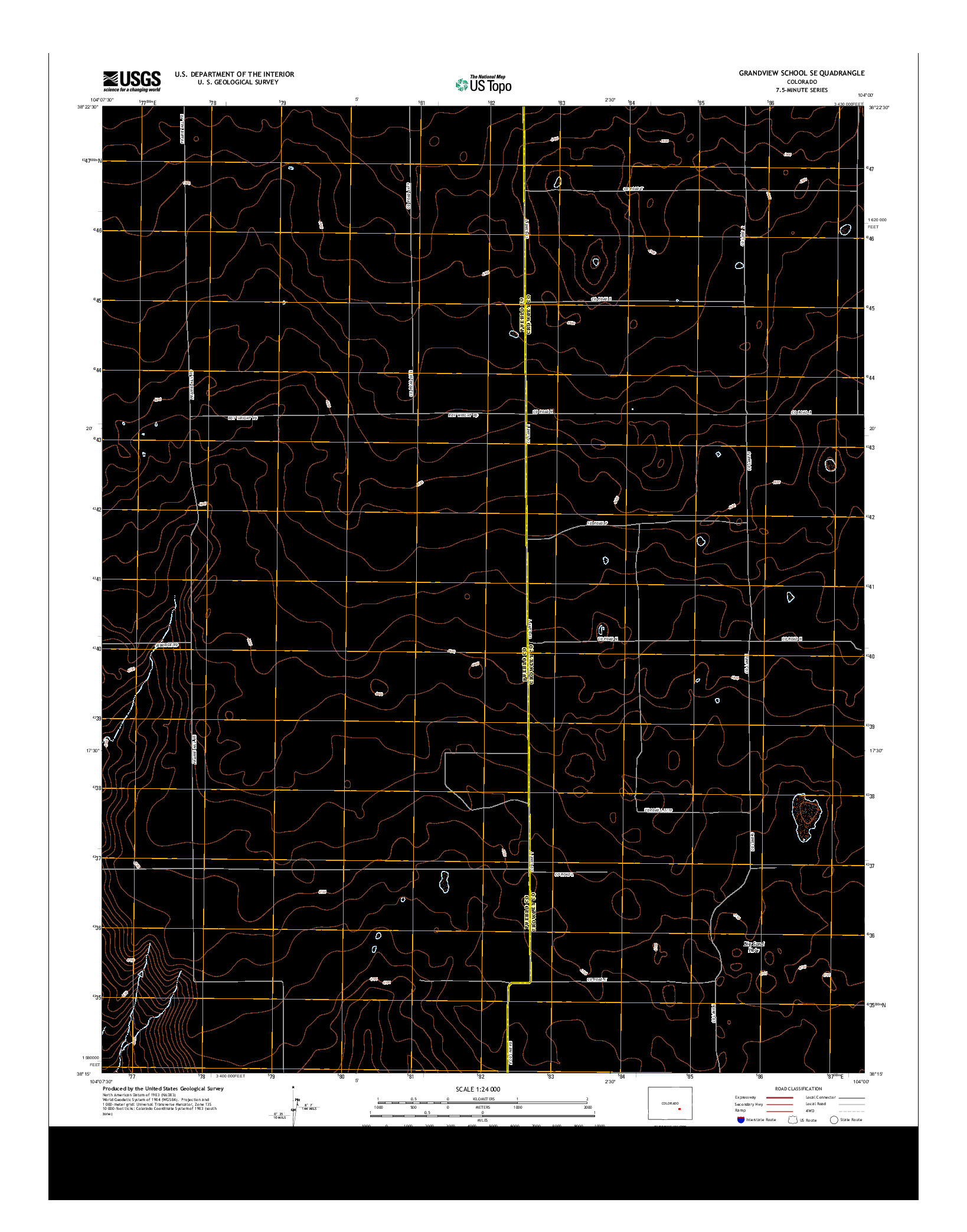 USGS US TOPO 7.5-MINUTE MAP FOR GRANDVIEW SCHOOL SE, CO 2013