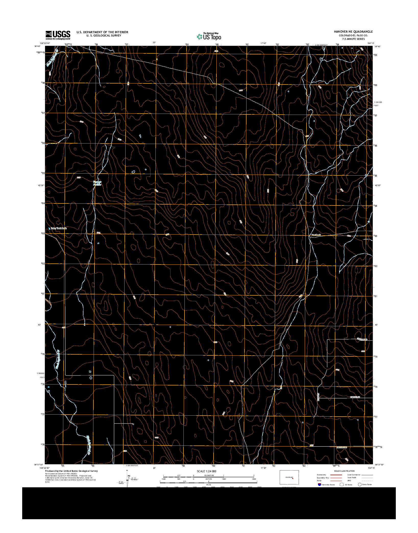 USGS US TOPO 7.5-MINUTE MAP FOR HANOVER NE, CO 2013