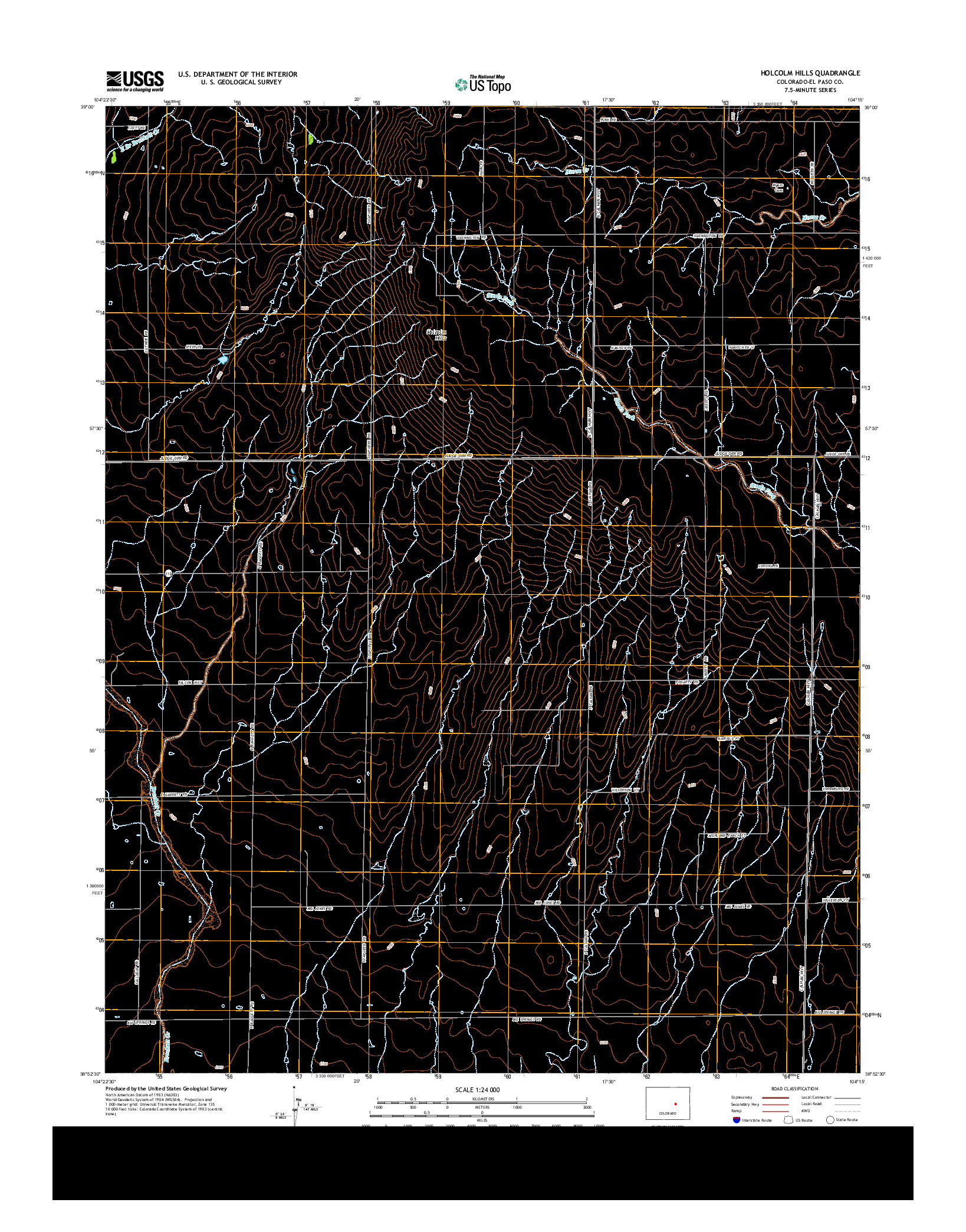 USGS US TOPO 7.5-MINUTE MAP FOR HOLCOLM HILLS, CO 2013