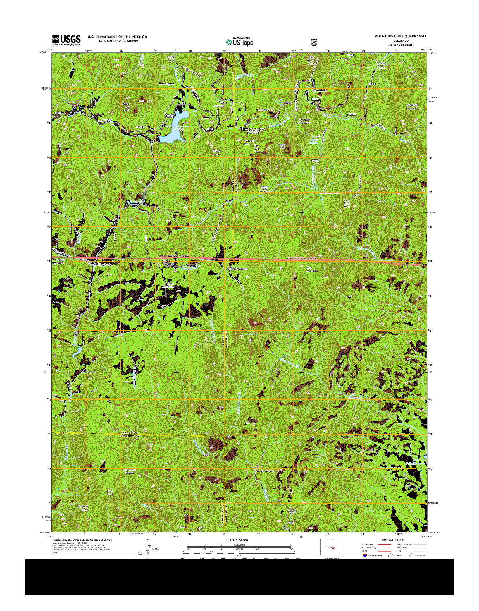 USGS US TOPO 7.5-MINUTE MAP FOR MOUNT BIG CHIEF, CO 2013