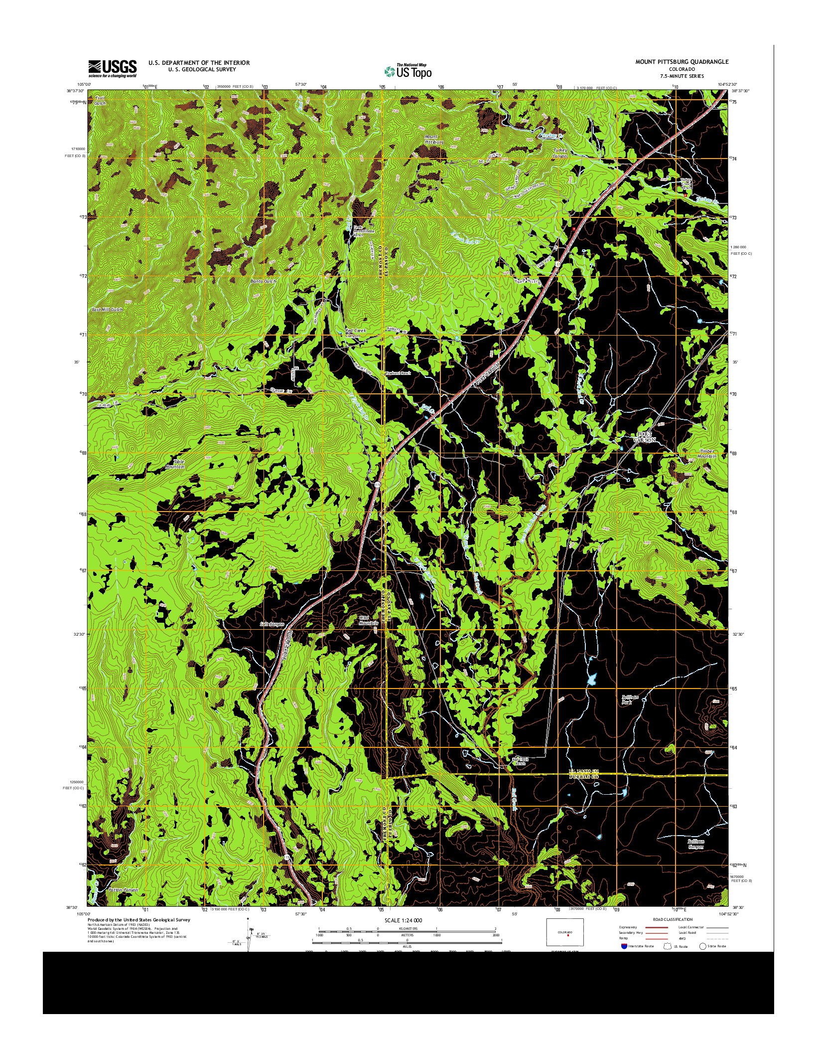 USGS US TOPO 7.5-MINUTE MAP FOR MOUNT PITTSBURG, CO 2013