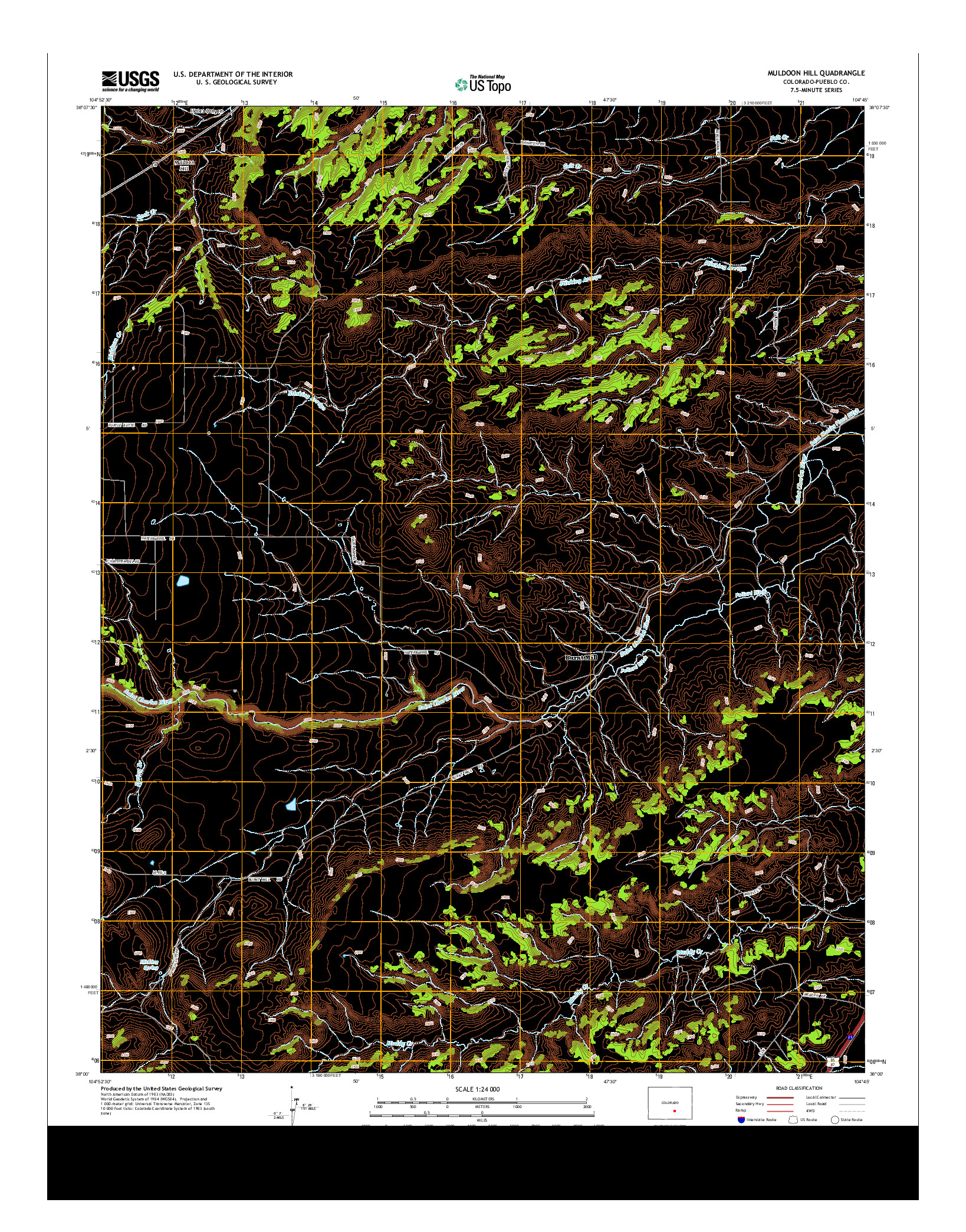 USGS US TOPO 7.5-MINUTE MAP FOR MULDOON HILL, CO 2013