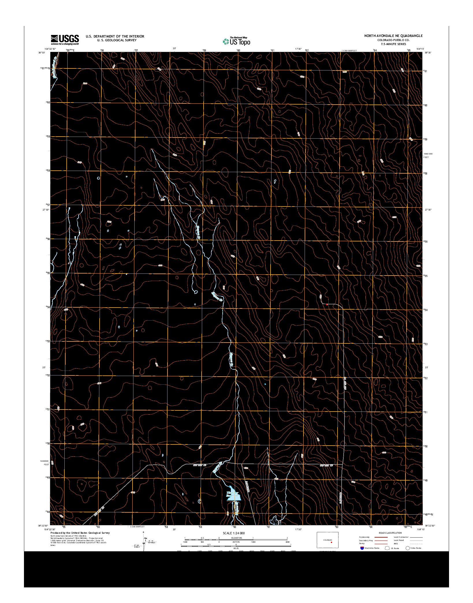 USGS US TOPO 7.5-MINUTE MAP FOR NORTH AVONDALE NE, CO 2013