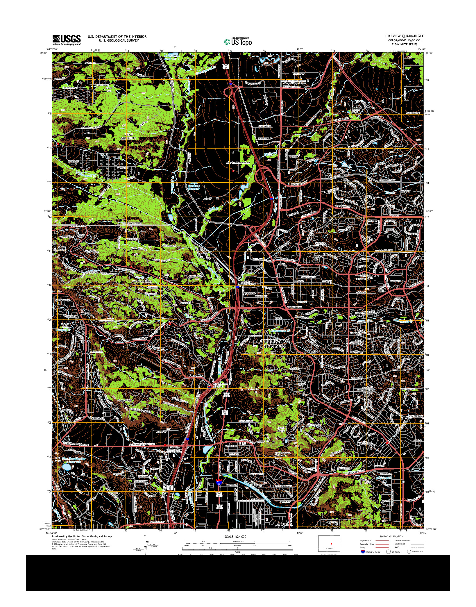 USGS US TOPO 7.5-MINUTE MAP FOR PIKEVIEW, CO 2013