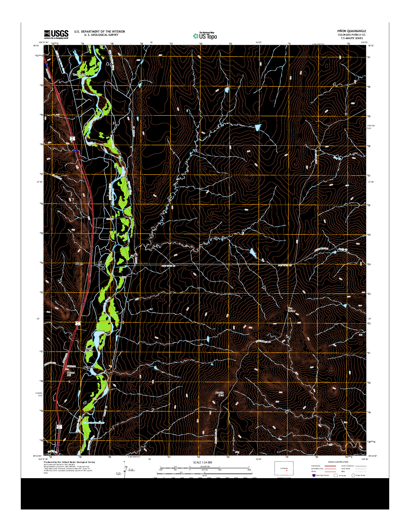 USGS US TOPO 7.5-MINUTE MAP FOR PIñON, CO 2013