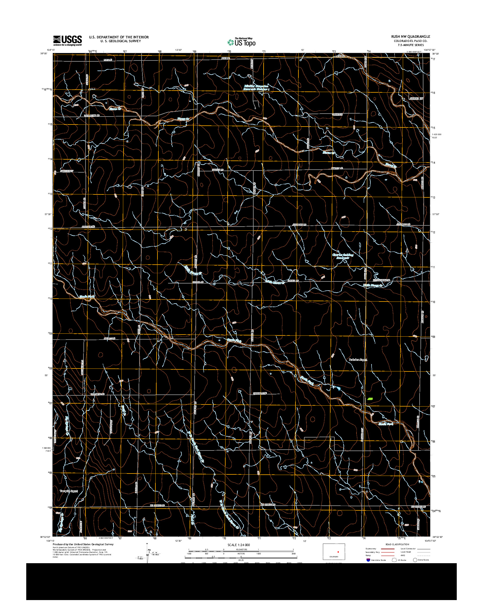 USGS US TOPO 7.5-MINUTE MAP FOR RUSH NW, CO 2013