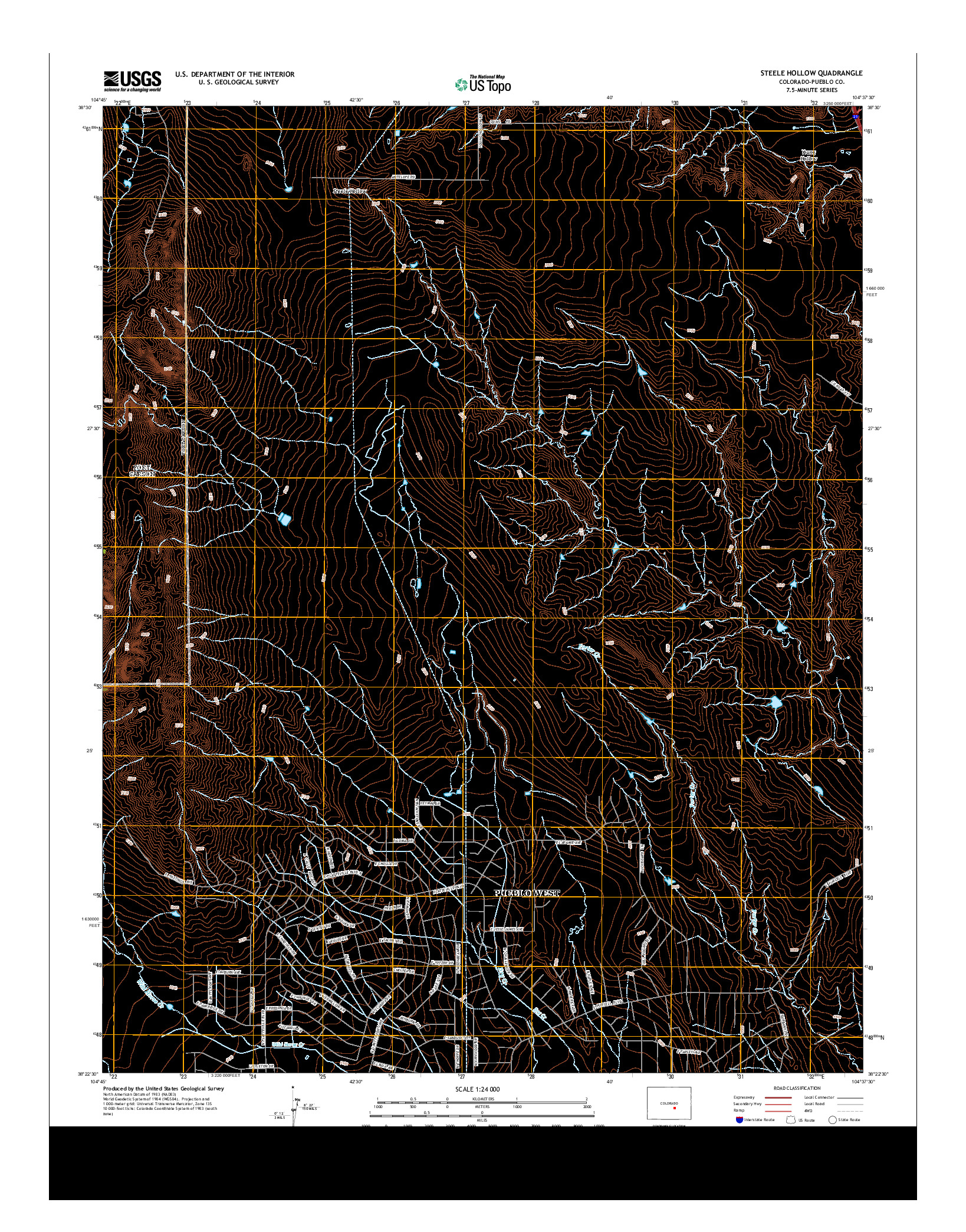 USGS US TOPO 7.5-MINUTE MAP FOR STEELE HOLLOW, CO 2013