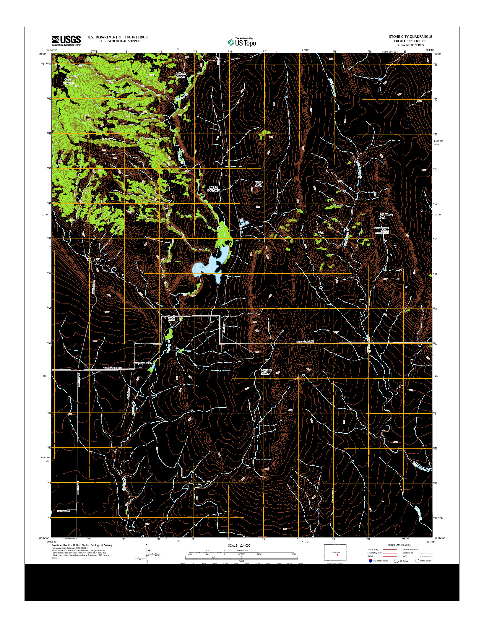 USGS US TOPO 7.5-MINUTE MAP FOR STONE CITY, CO 2013