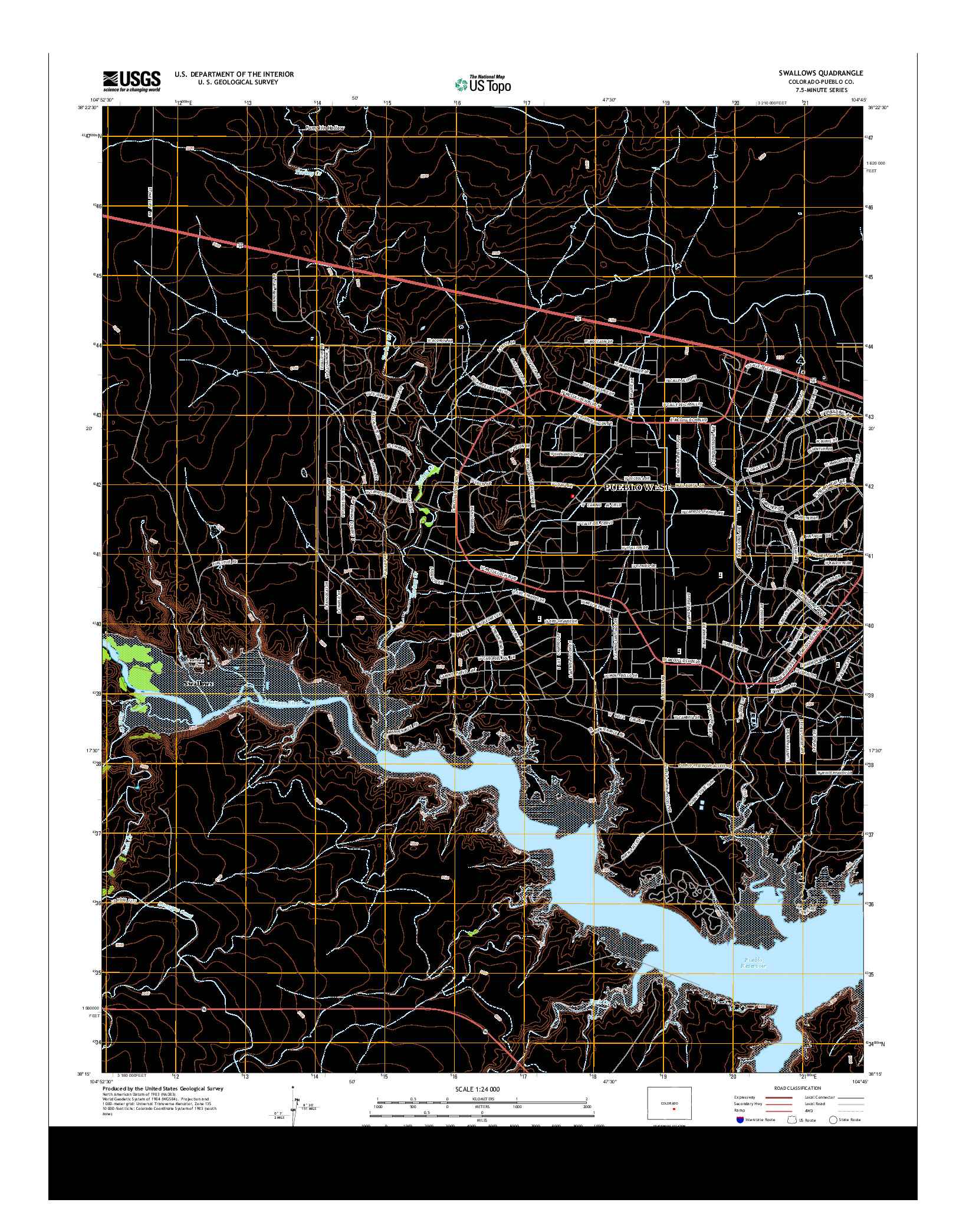 USGS US TOPO 7.5-MINUTE MAP FOR SWALLOWS, CO 2013