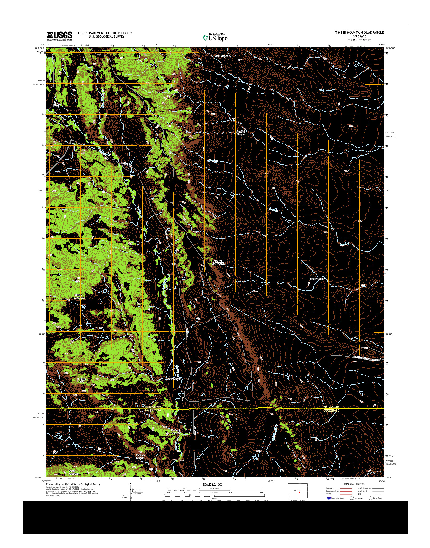 USGS US TOPO 7.5-MINUTE MAP FOR TIMBER MOUNTAIN, CO 2013