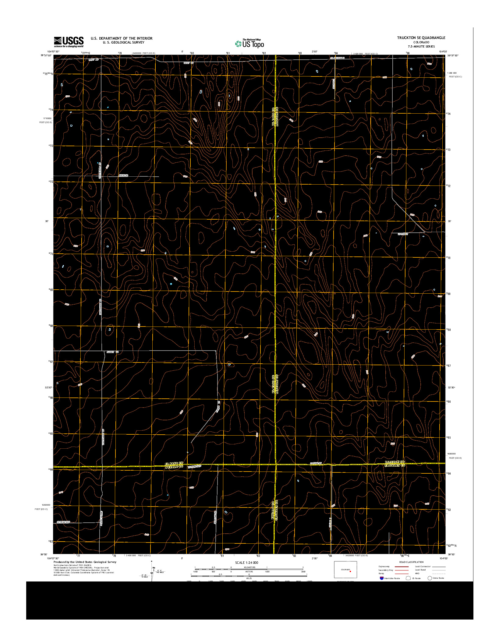 USGS US TOPO 7.5-MINUTE MAP FOR TRUCKTON SE, CO 2013
