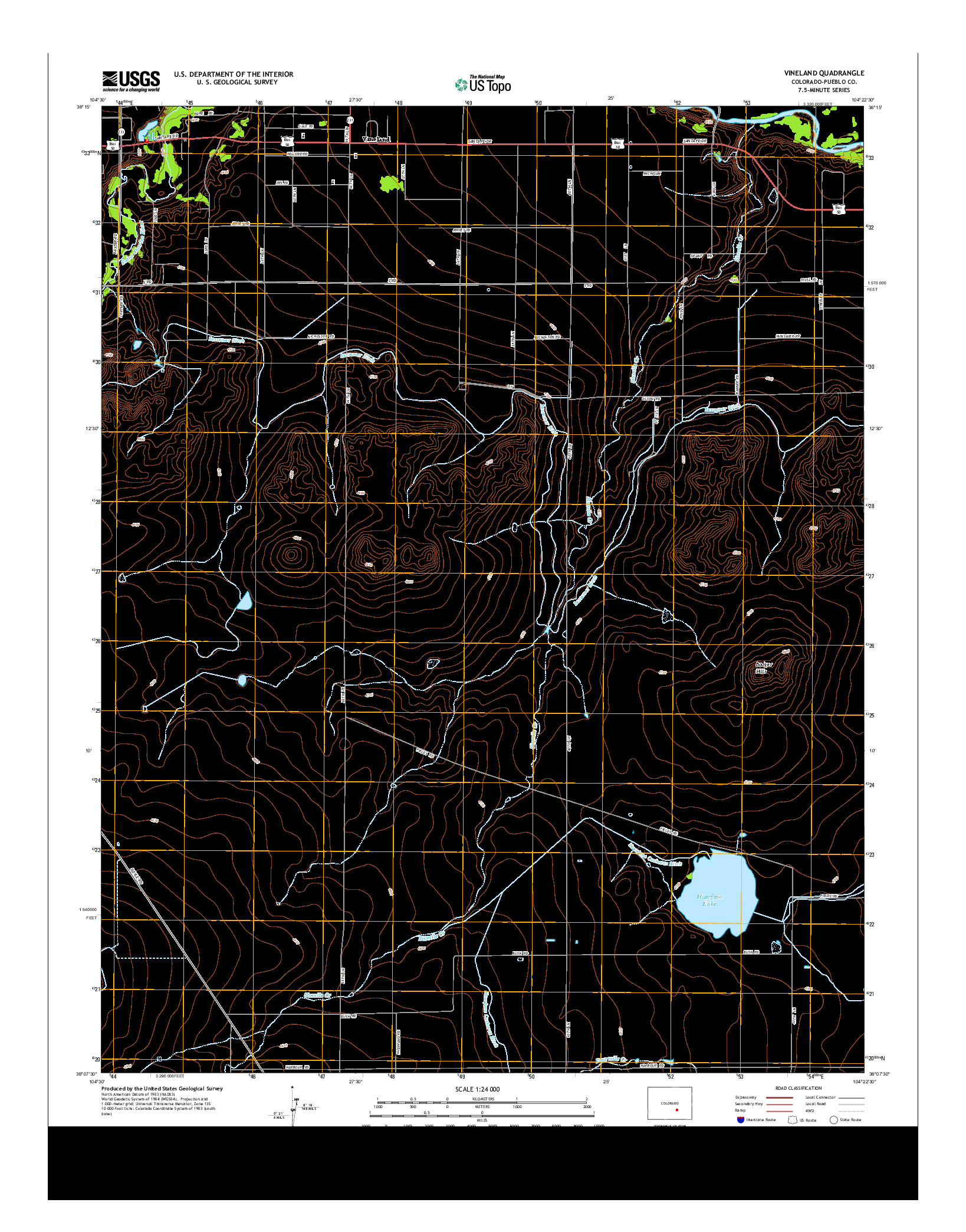 USGS US TOPO 7.5-MINUTE MAP FOR VINELAND, CO 2013