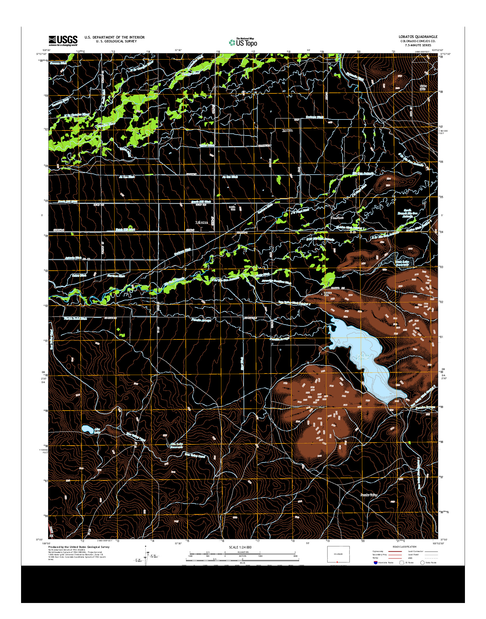 USGS US TOPO 7.5-MINUTE MAP FOR LOBATOS, CO 2013