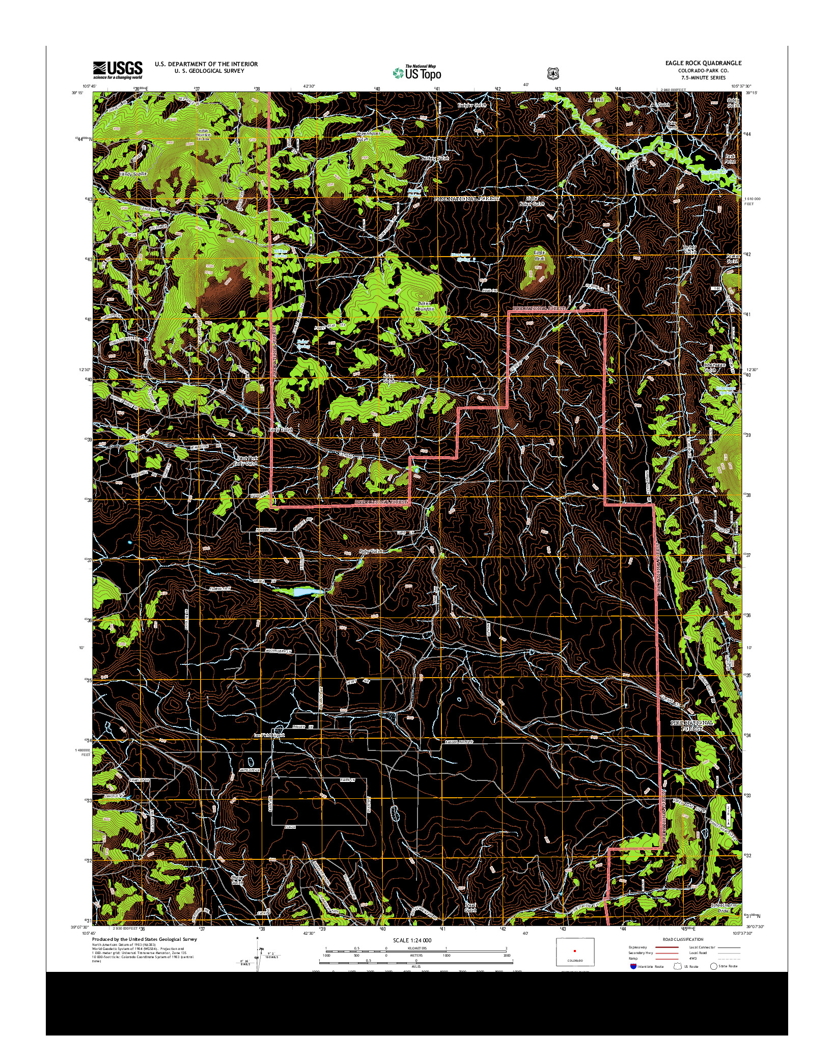 USGS US TOPO 7.5-MINUTE MAP FOR EAGLE ROCK, CO 2013