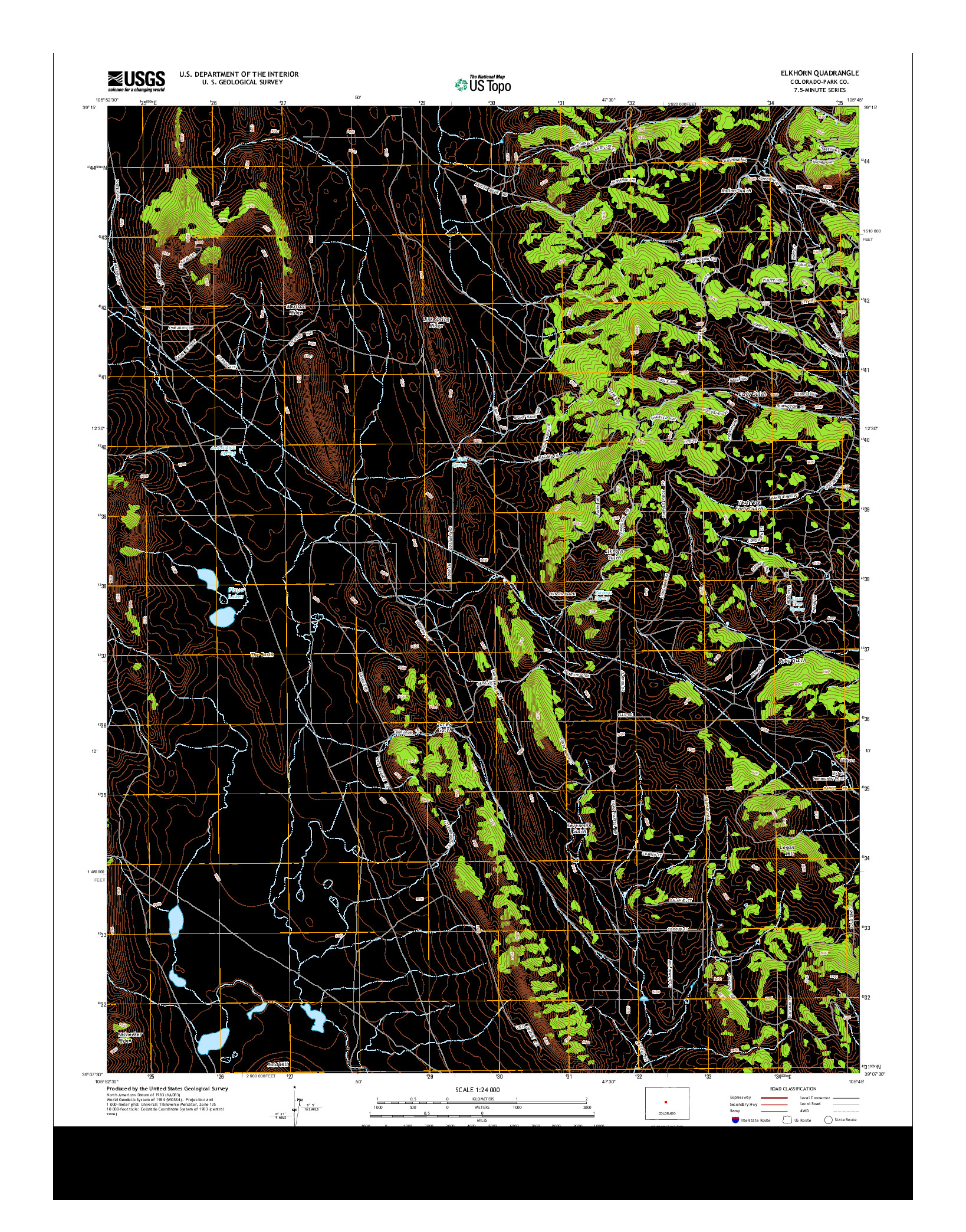 USGS US TOPO 7.5-MINUTE MAP FOR ELKHORN, CO 2013