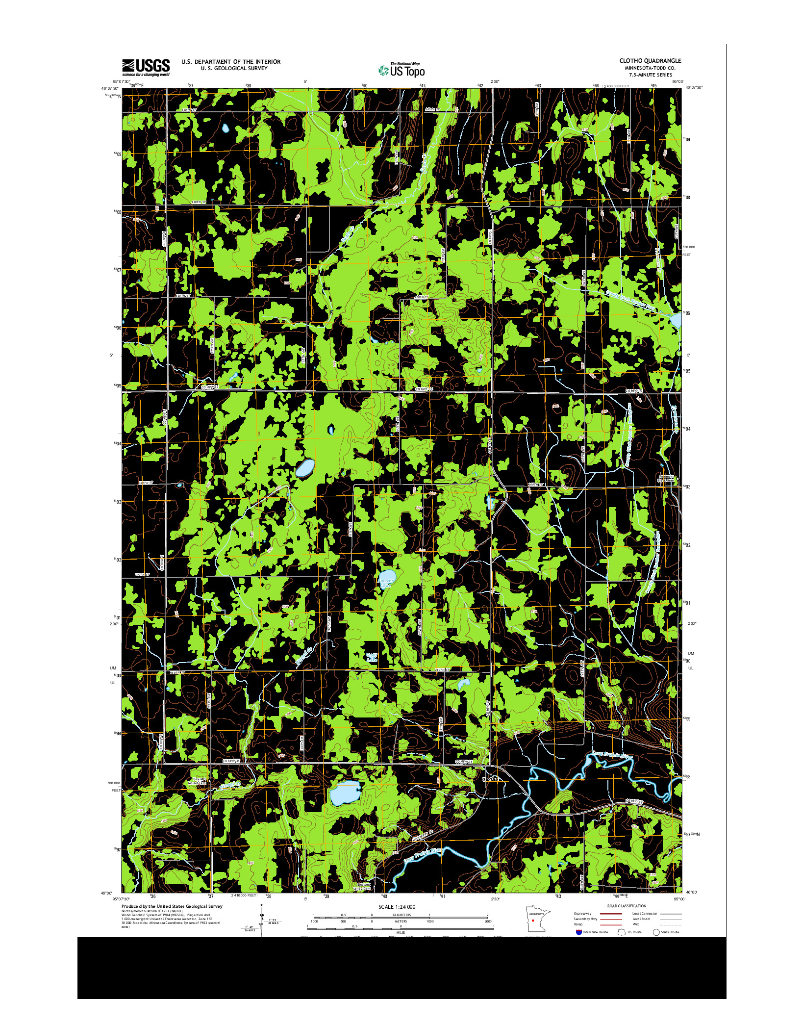 USGS US TOPO 7.5-MINUTE MAP FOR CLOTHO, MN 2013