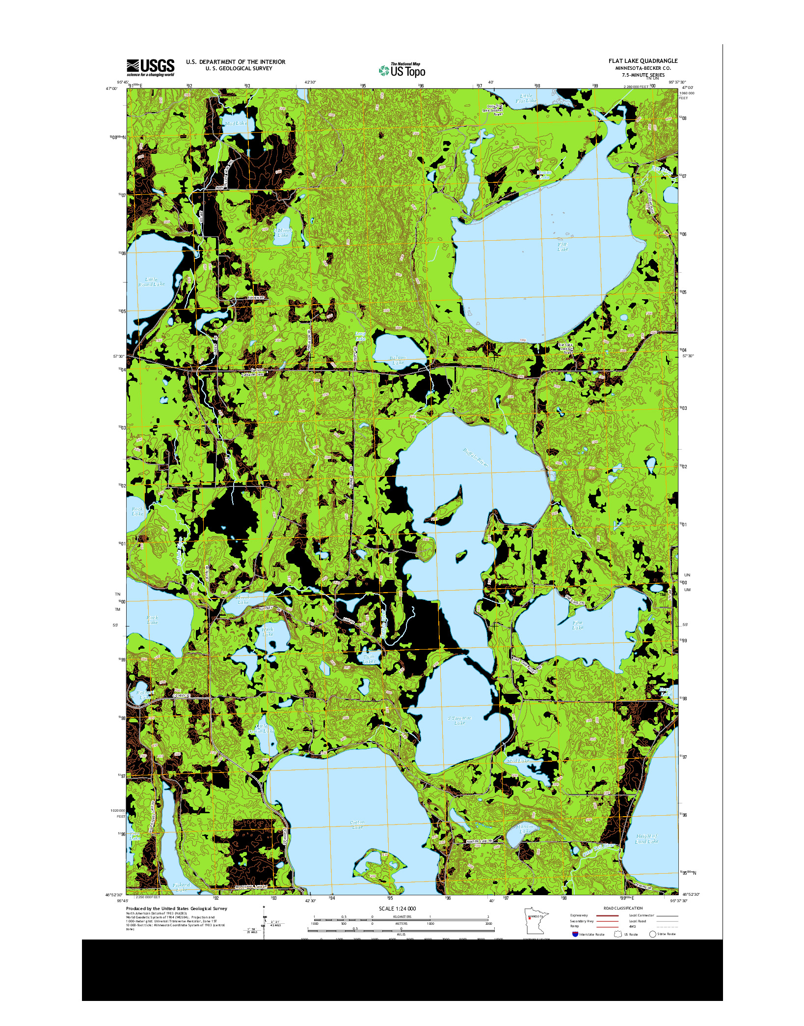 USGS US TOPO 7.5-MINUTE MAP FOR FLAT LAKE, MN 2013