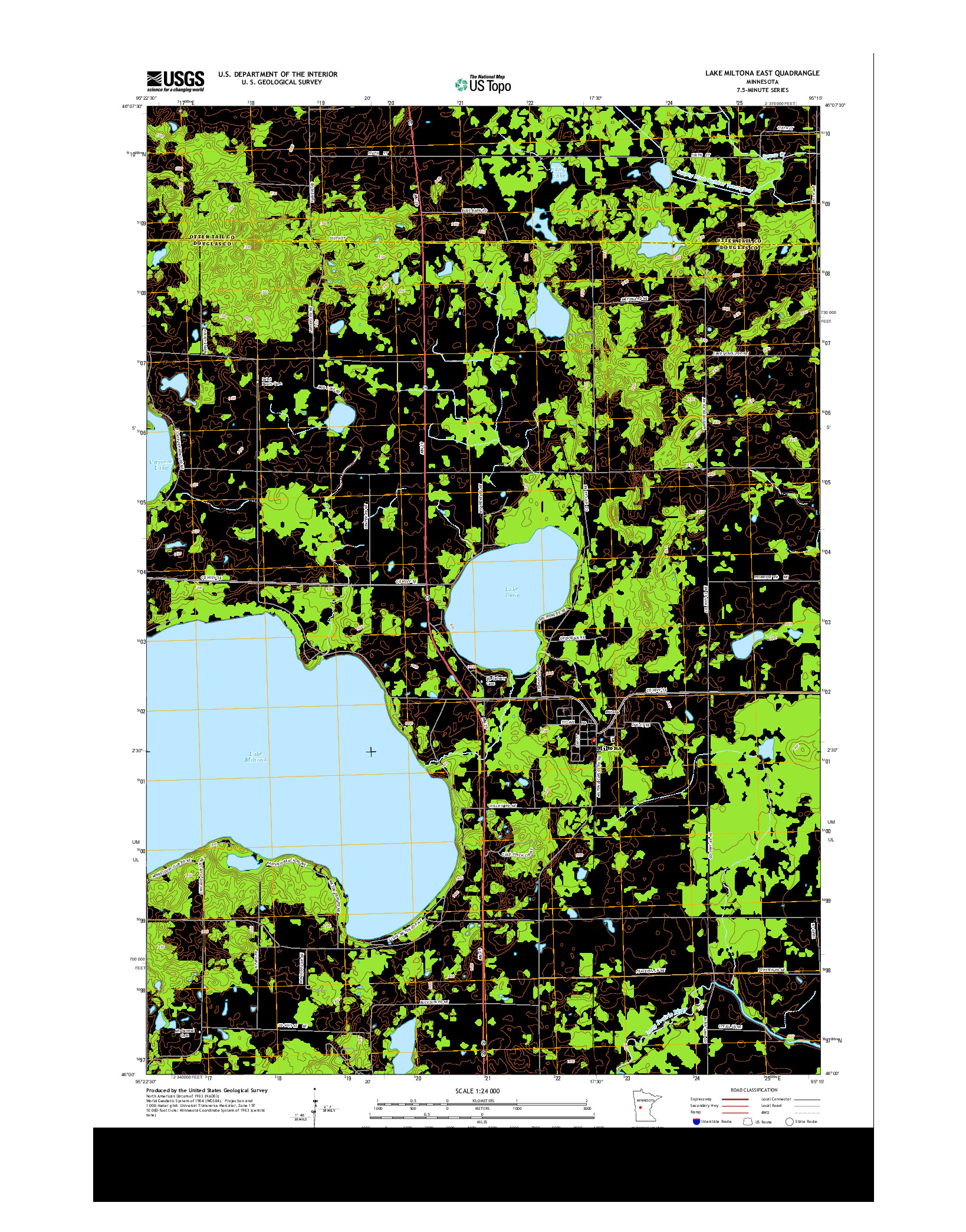 USGS US TOPO 7.5-MINUTE MAP FOR LAKE MILTONA EAST, MN 2013