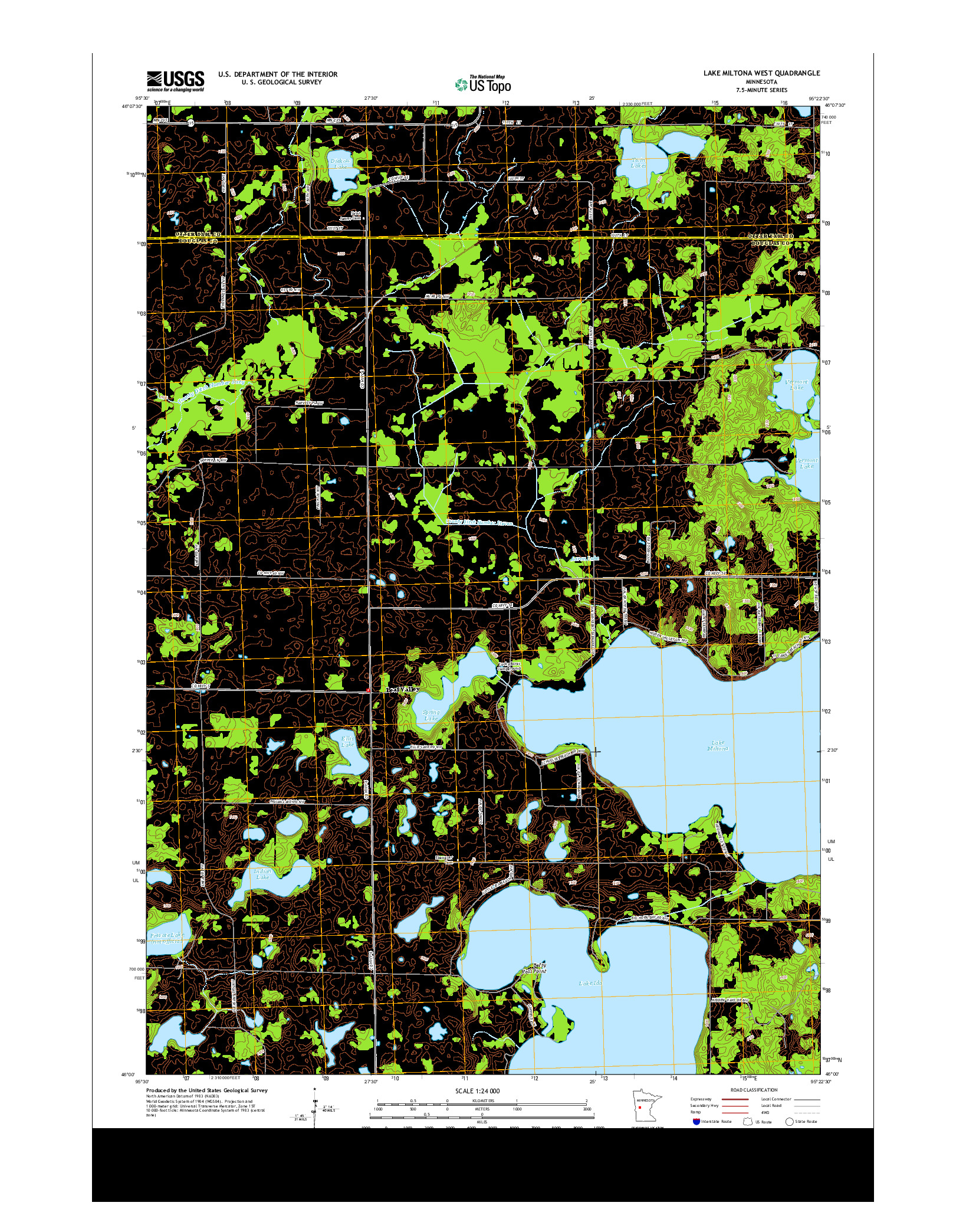 USGS US TOPO 7.5-MINUTE MAP FOR LAKE MILTONA WEST, MN 2013