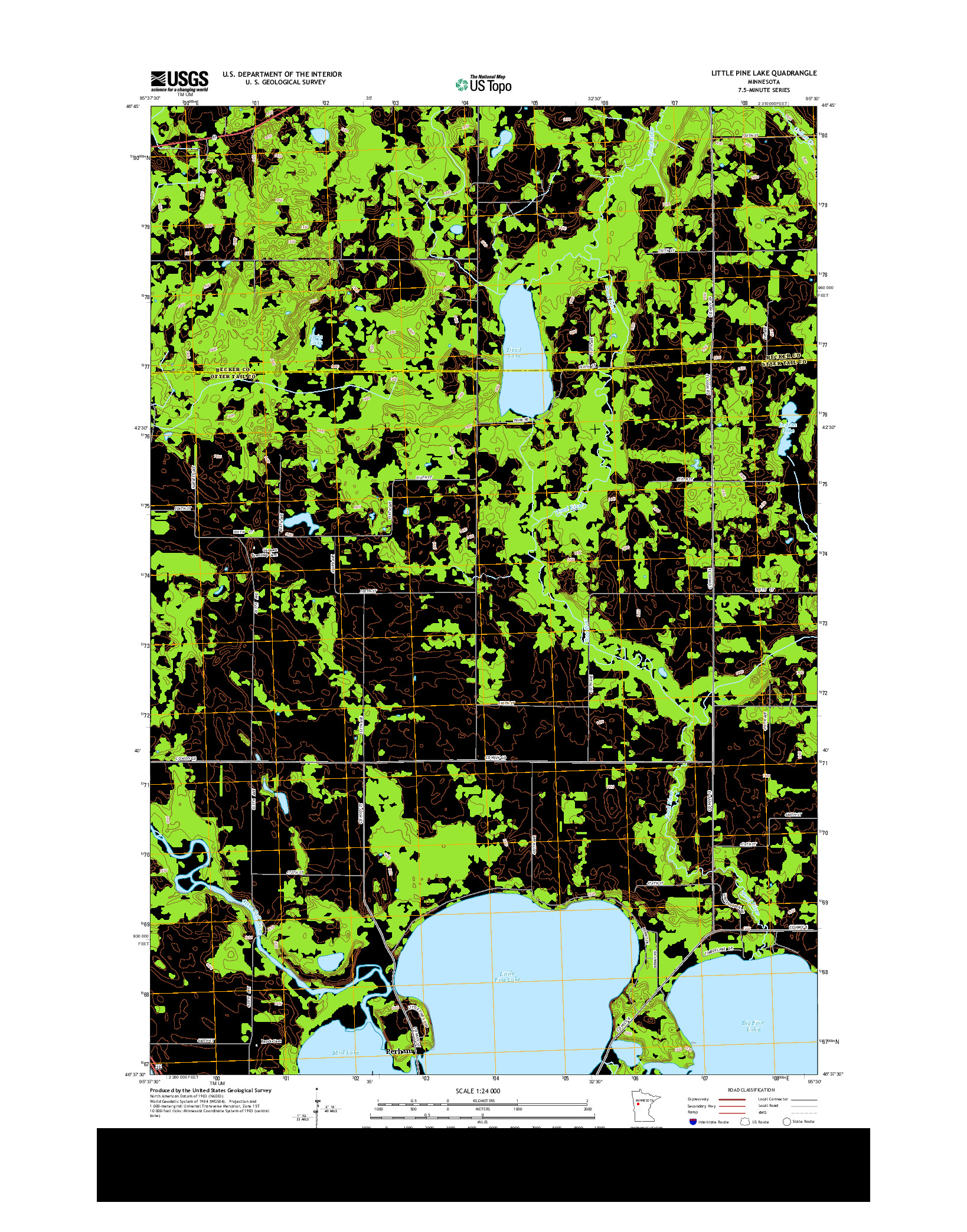 USGS US TOPO 7.5-MINUTE MAP FOR LITTLE PINE LAKE, MN 2013